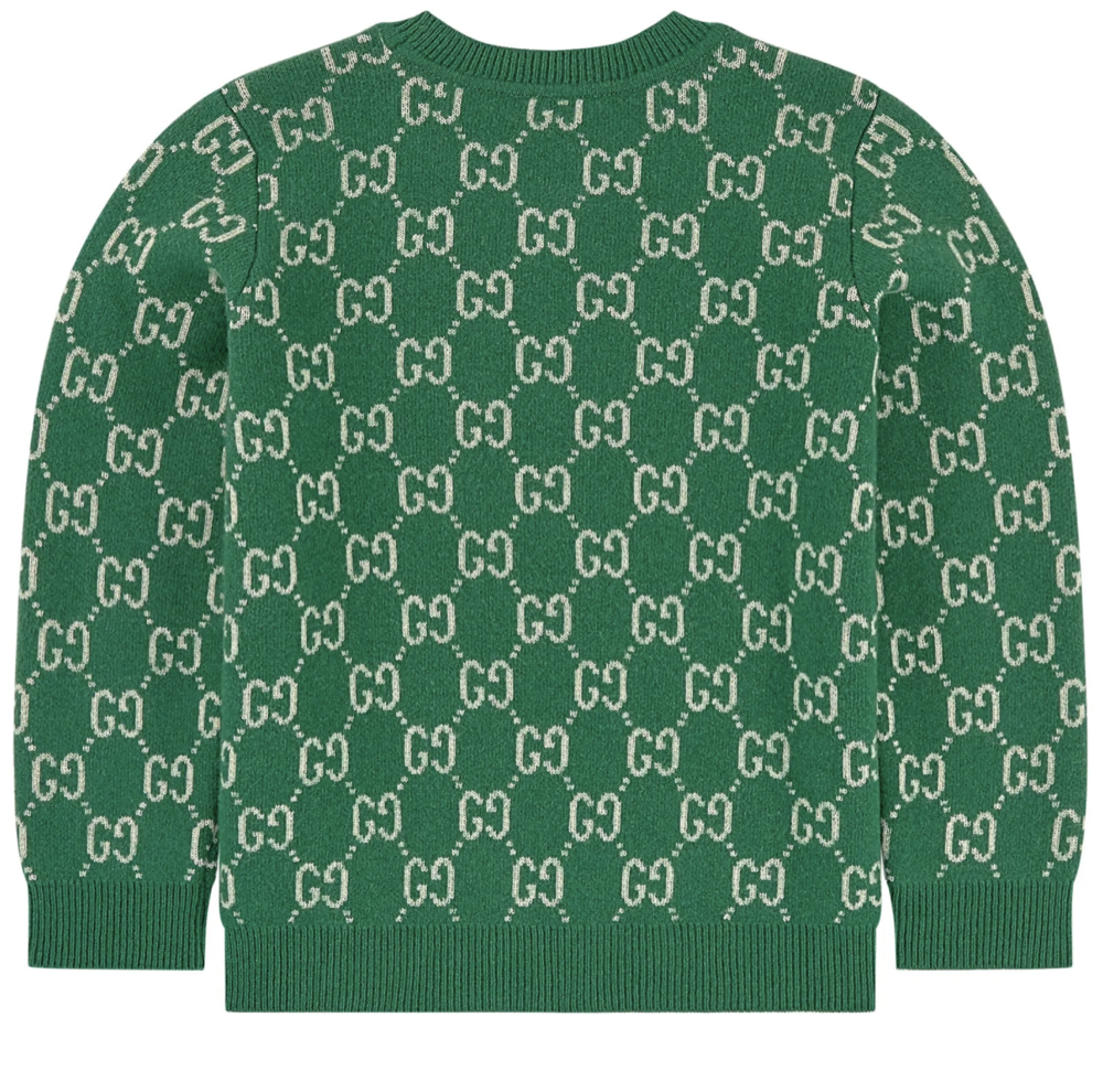 Boys & Girls Green GG Wool Knit Jomper