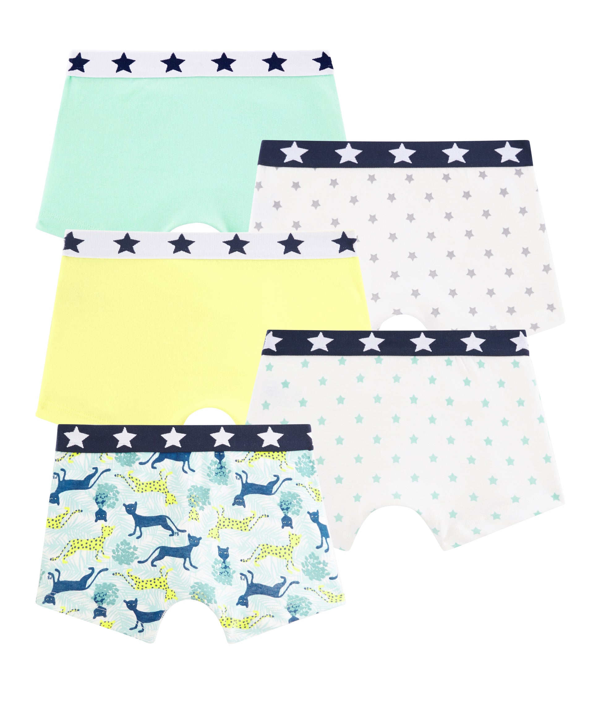 Boys Multicolor Cotton Underwear Set (5 Pack)