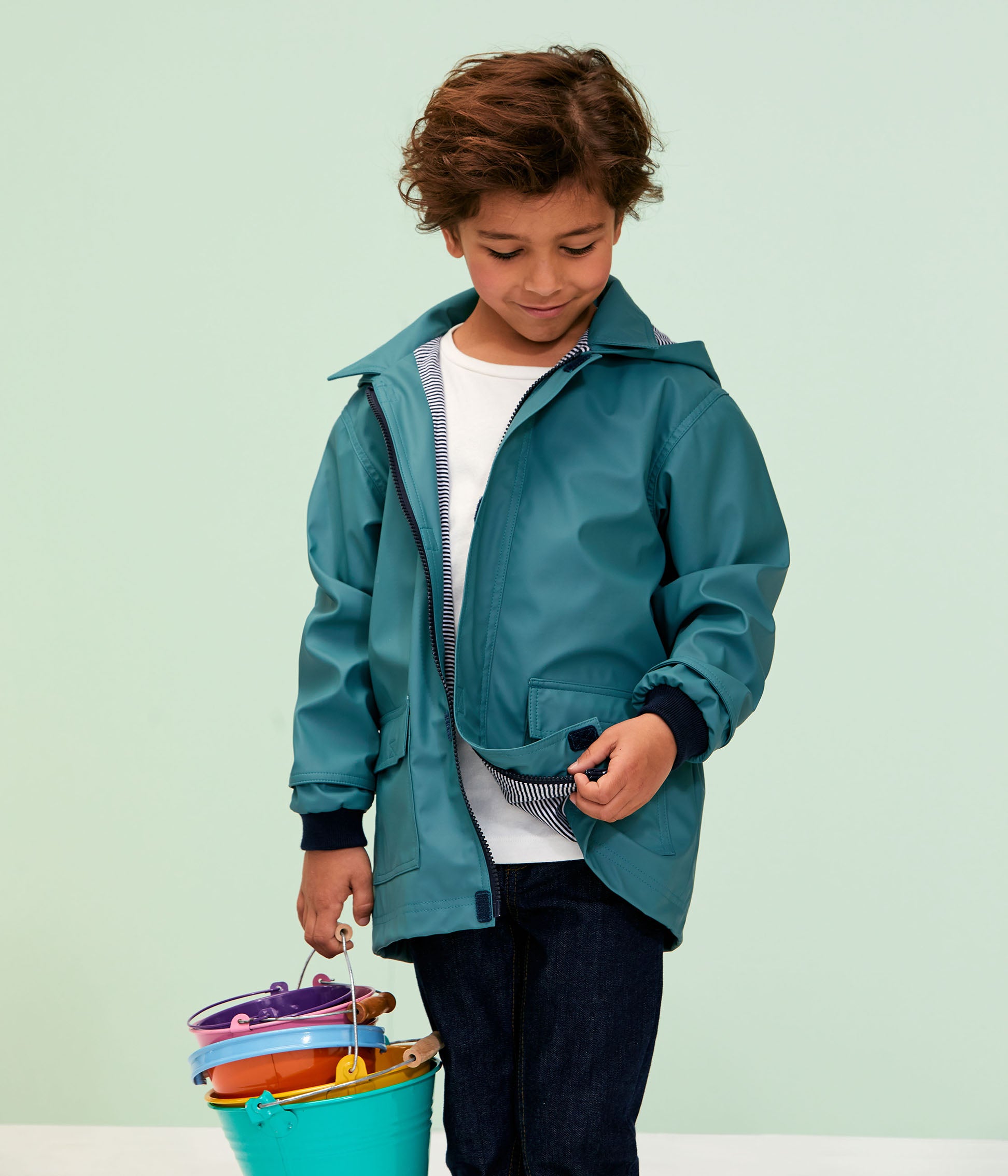 Boys Blue Zip-up Coat