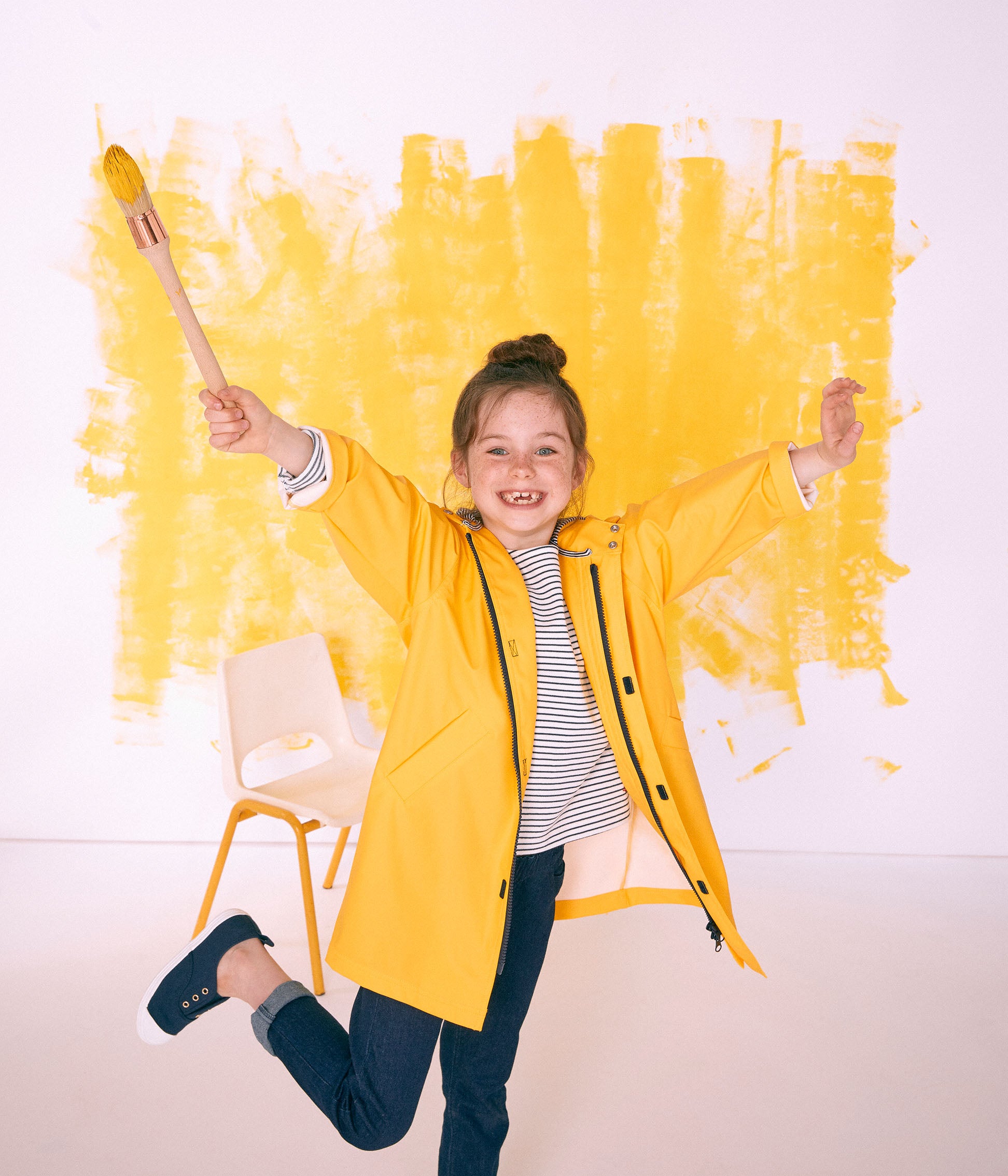 Boys & Girls Yellow Hooded Coat