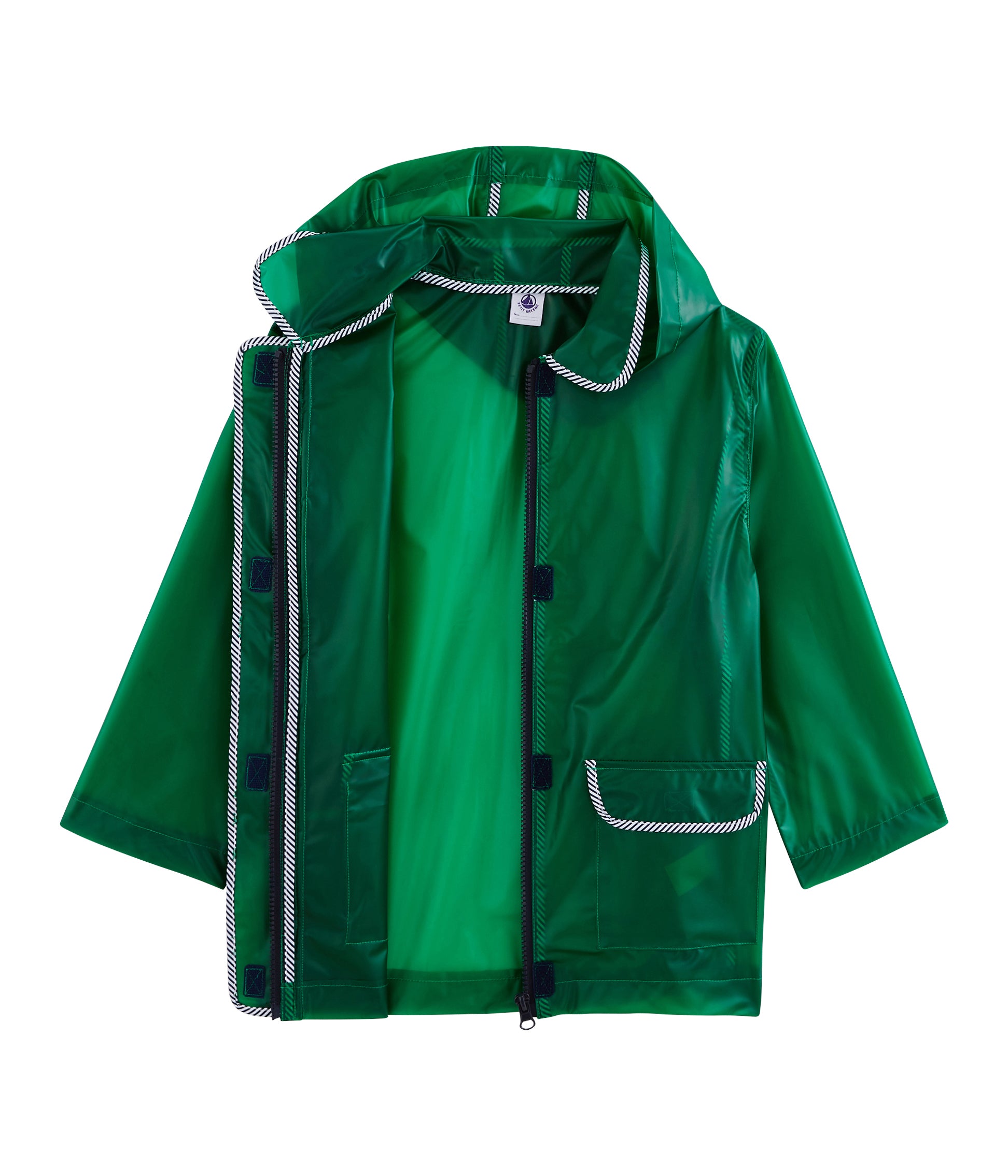 Boys Green Hooded Raincoat