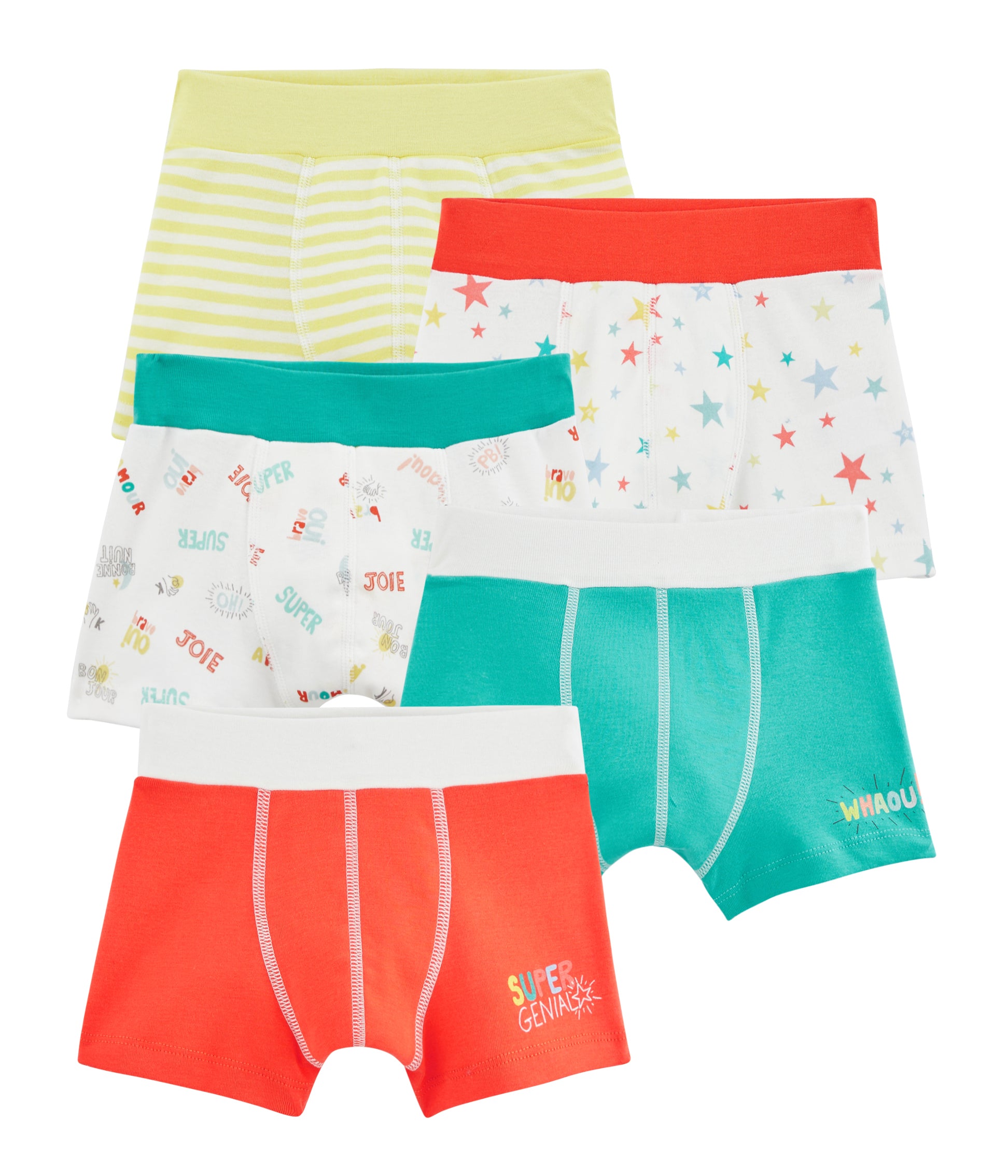 Boys Multicolor Cotton Underwear Set (5 Pack)