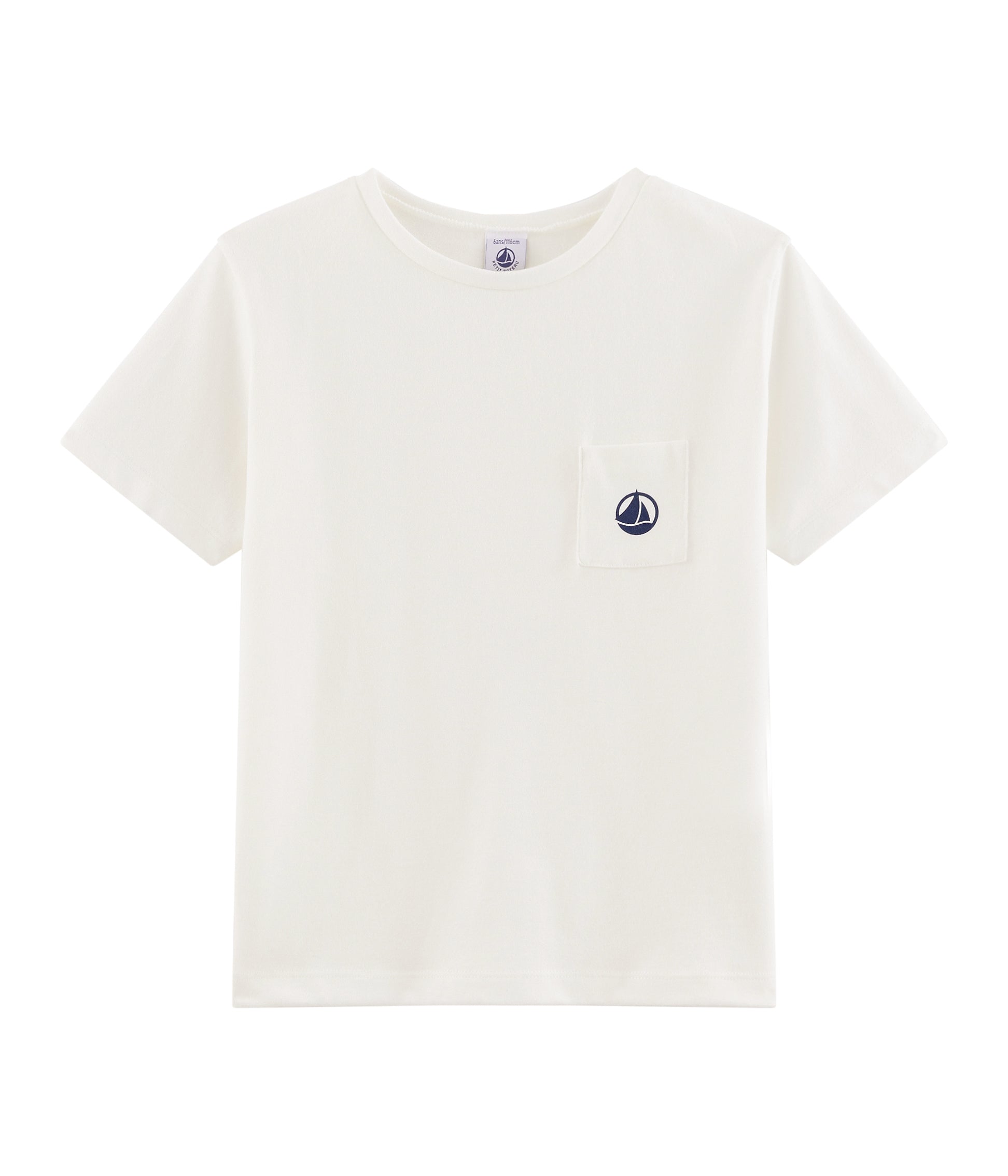 Boys White Cotton T-shirt