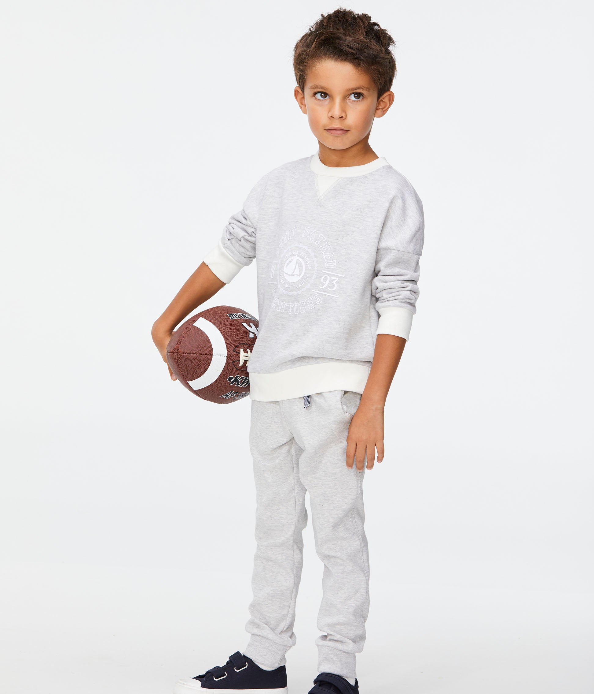 Boys Grey Cotton Trousers