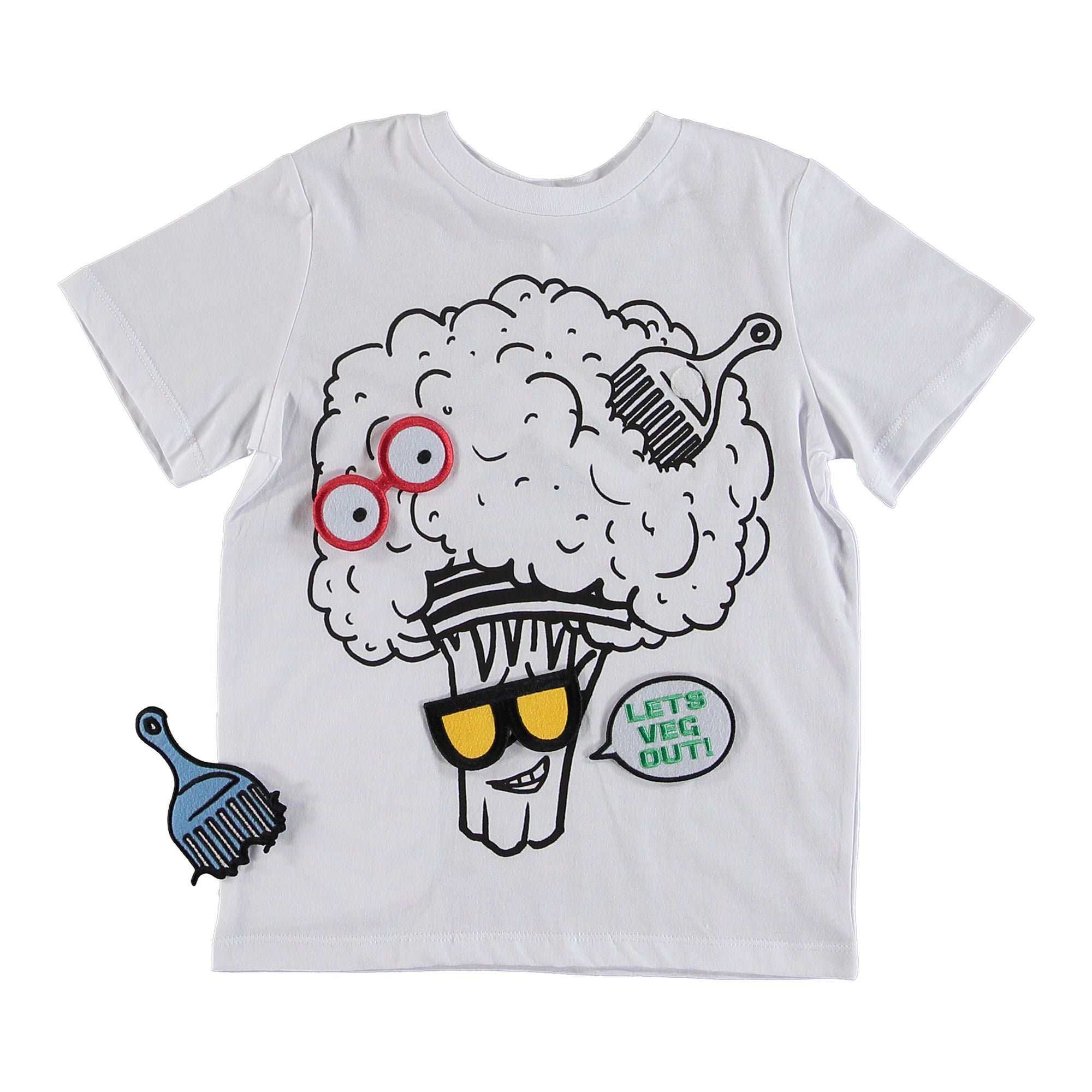 Boys White Printed T-shirt