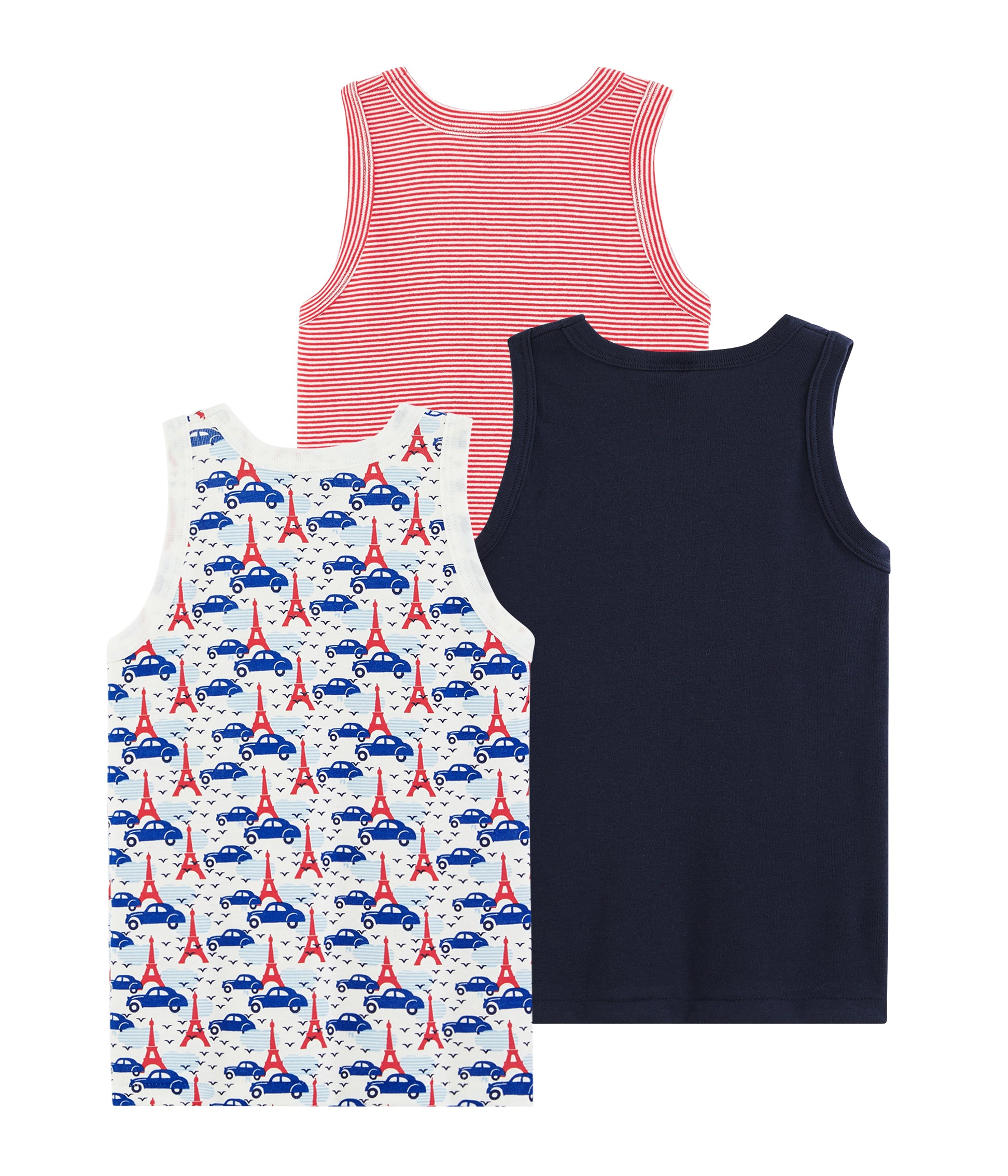 Boys Multicolor Pattern Cotton Vest (3 Pack)