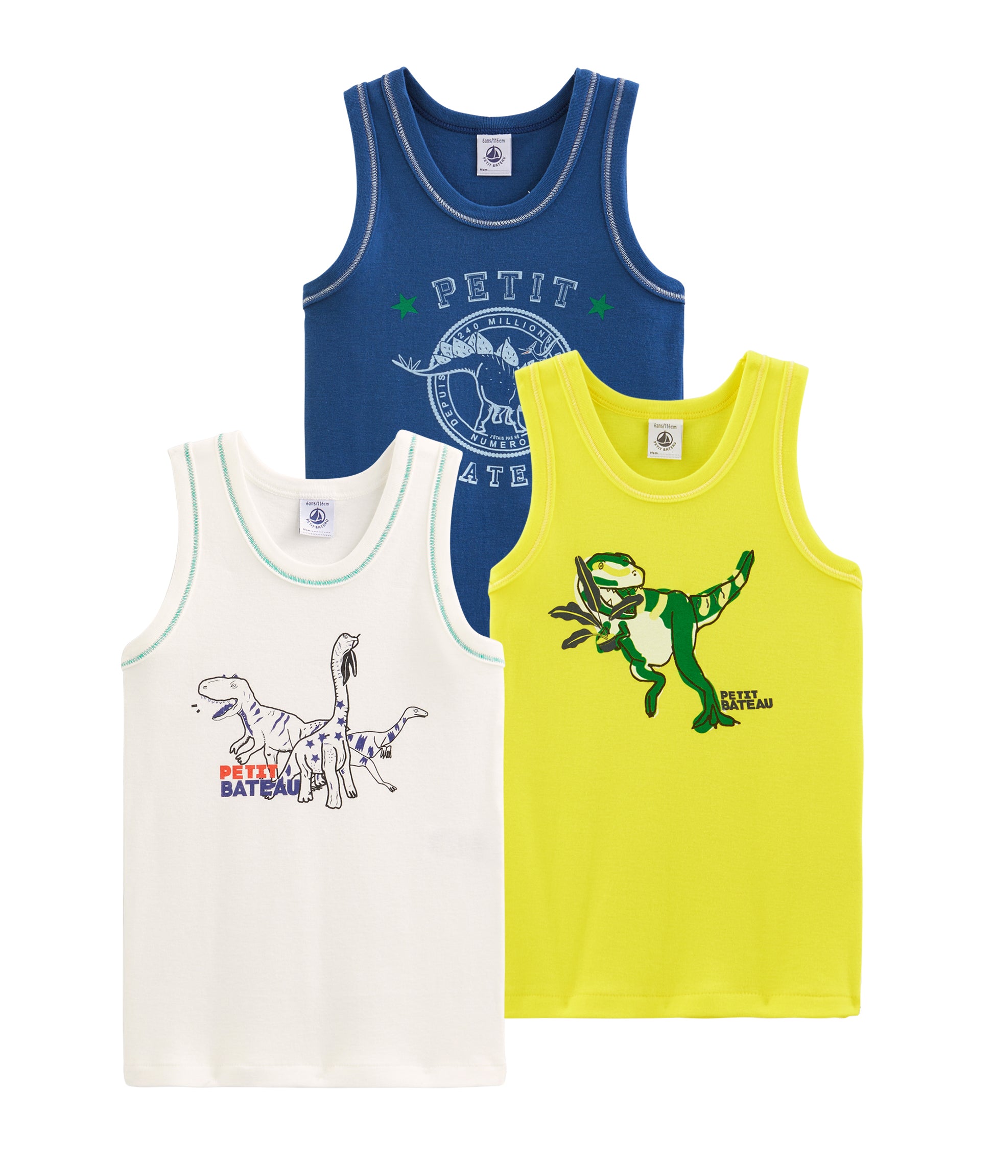 Boys Multicolor Cotton Vest Set (3Pack）