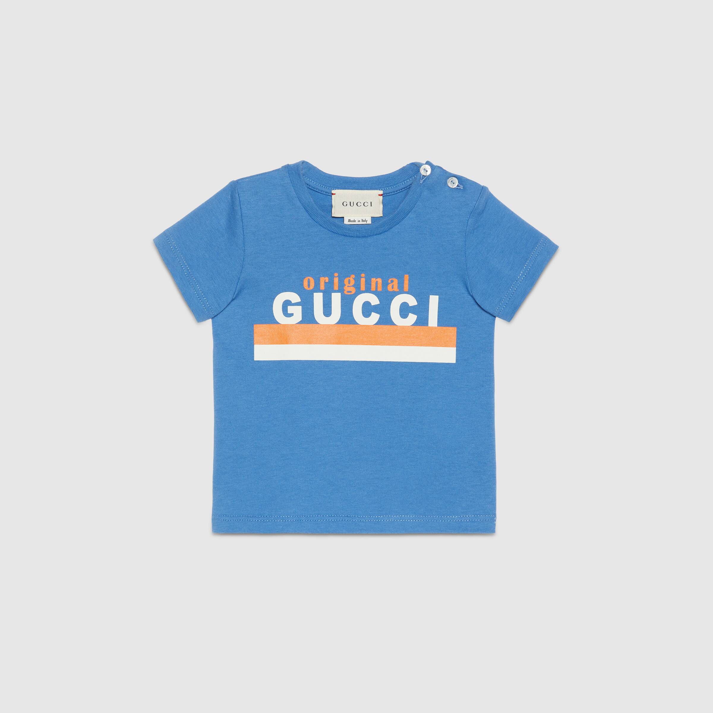 Baby Boys Blue Logo Cotton T-Shirt