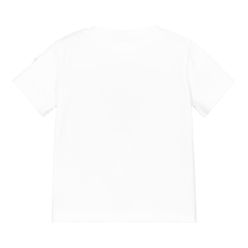 Baby Boys White Cotton T-Shirt