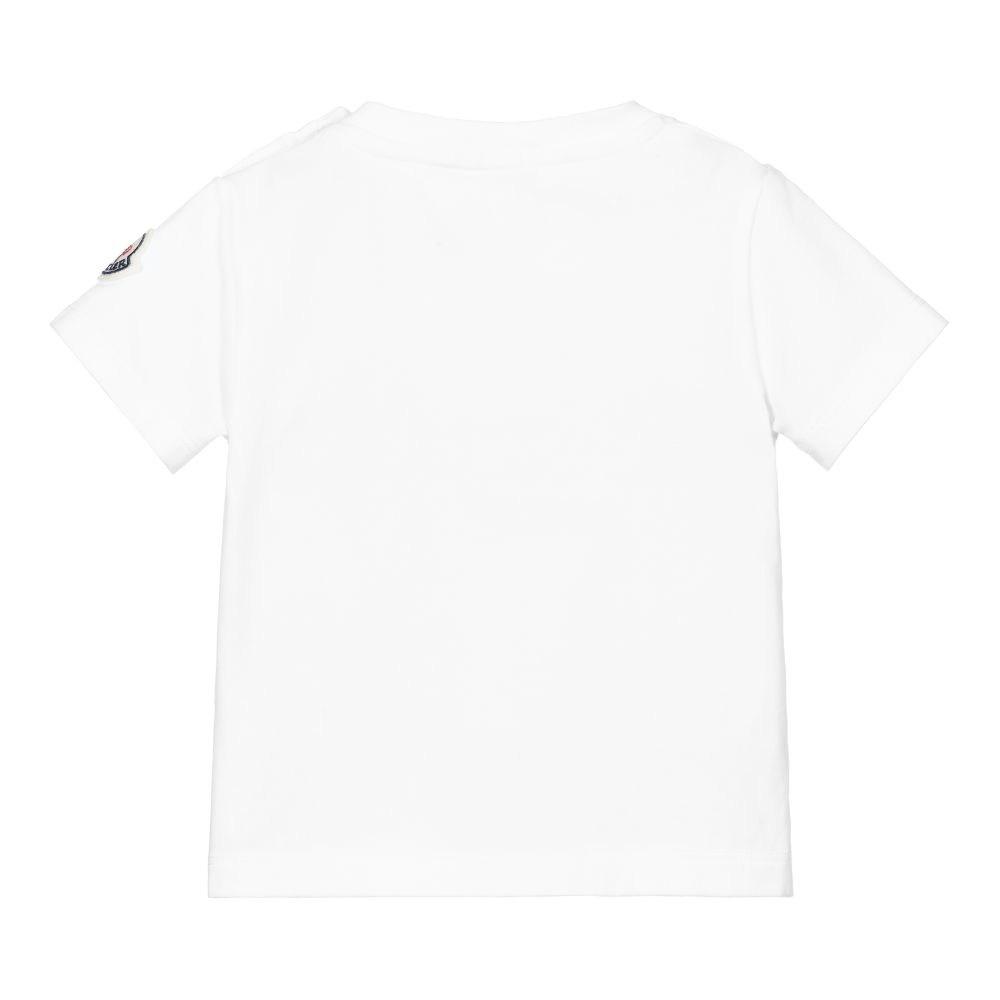 Baby Boys White Logo Cotton T-Shirt