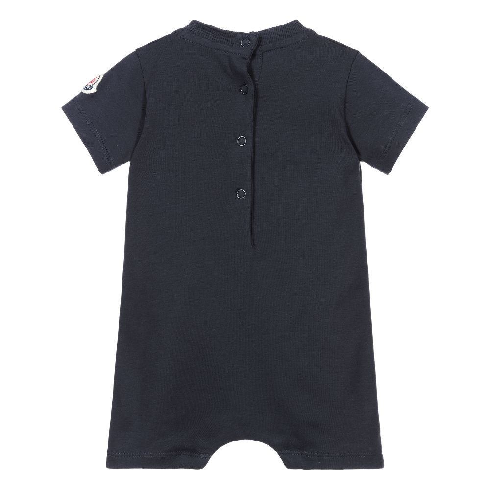 Baby Boys Navy Cotton Babysuit