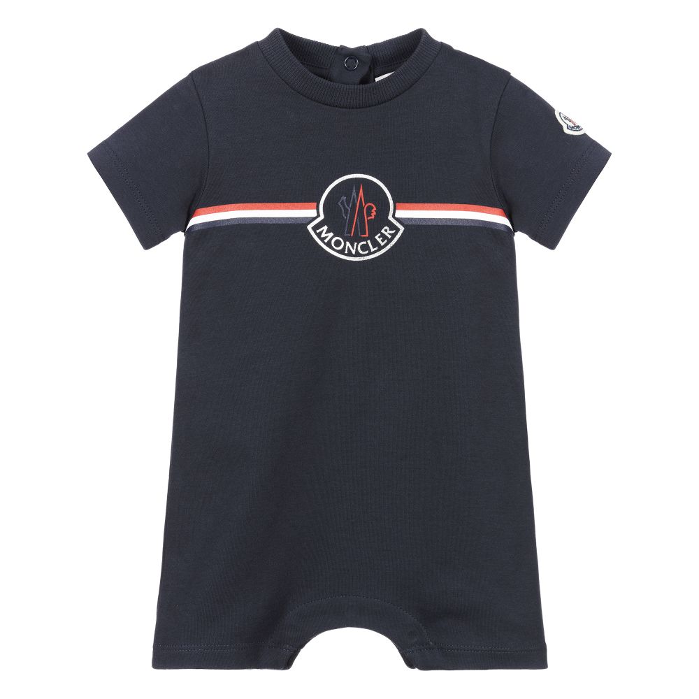 Baby Boys Navy Cotton Babysuit