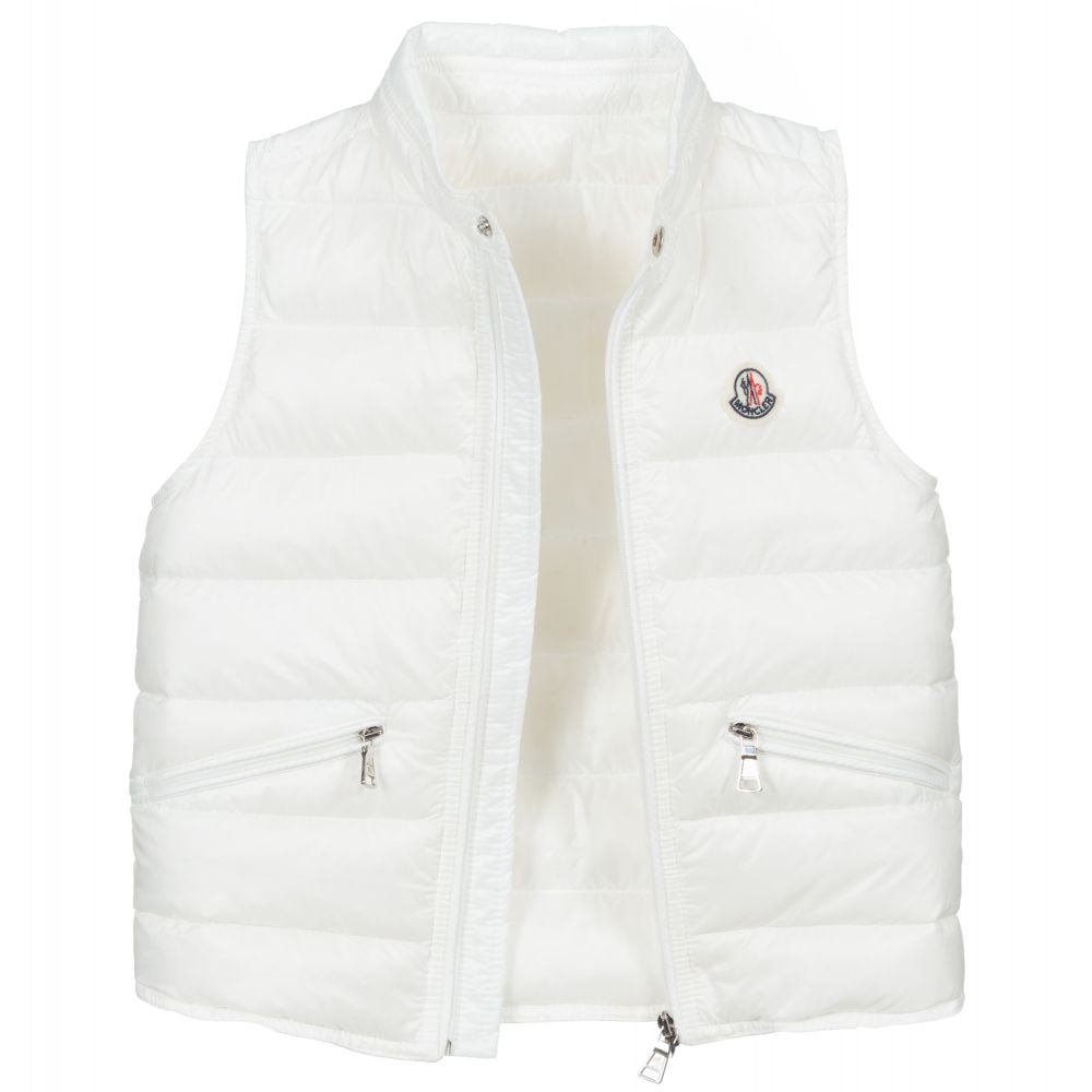 Boys White 'GUI' Padded Down Gilet