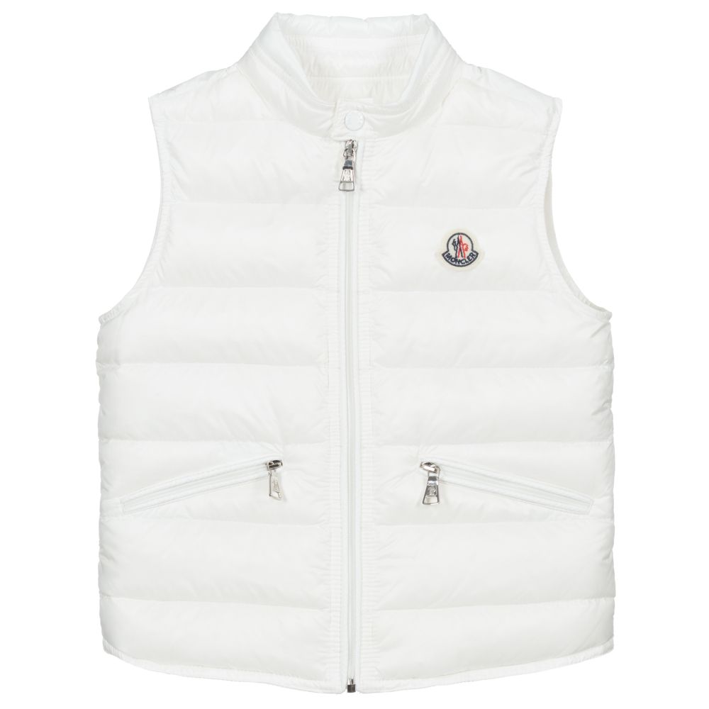 Boys White 'GUI' Padded Down Gilet