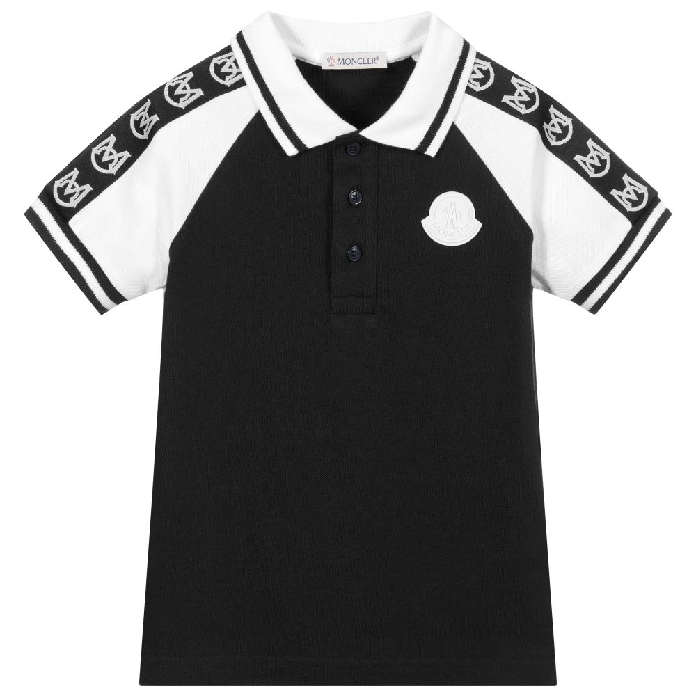 Boys Navy Logo Cotton Polo Shirt