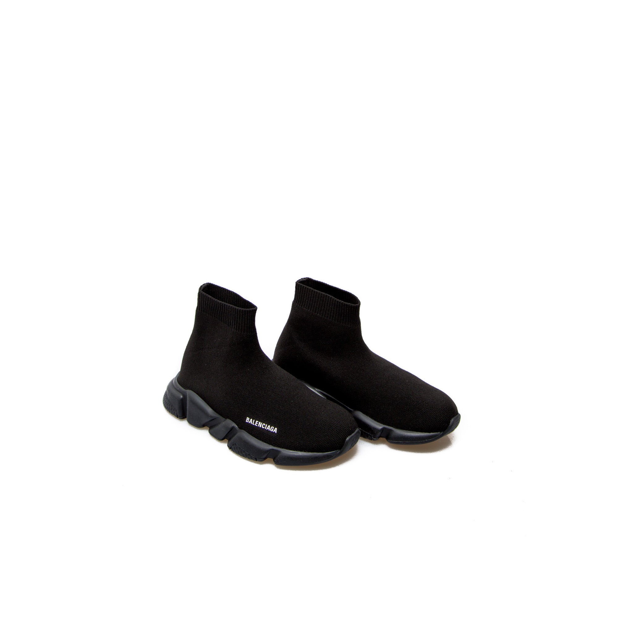 Boys & Girls Black Logo Shoes