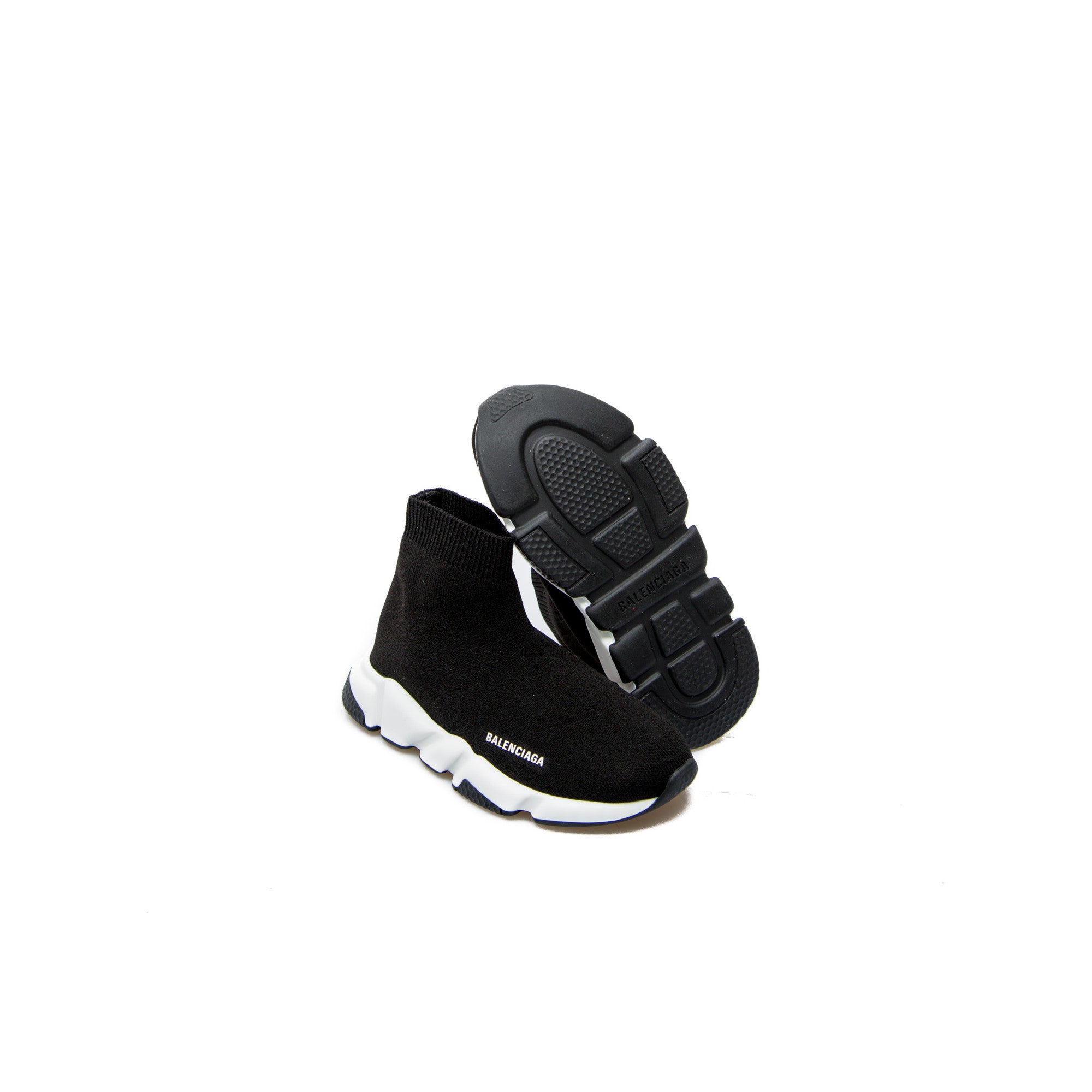 Boys & Girls Black Logo Shoes