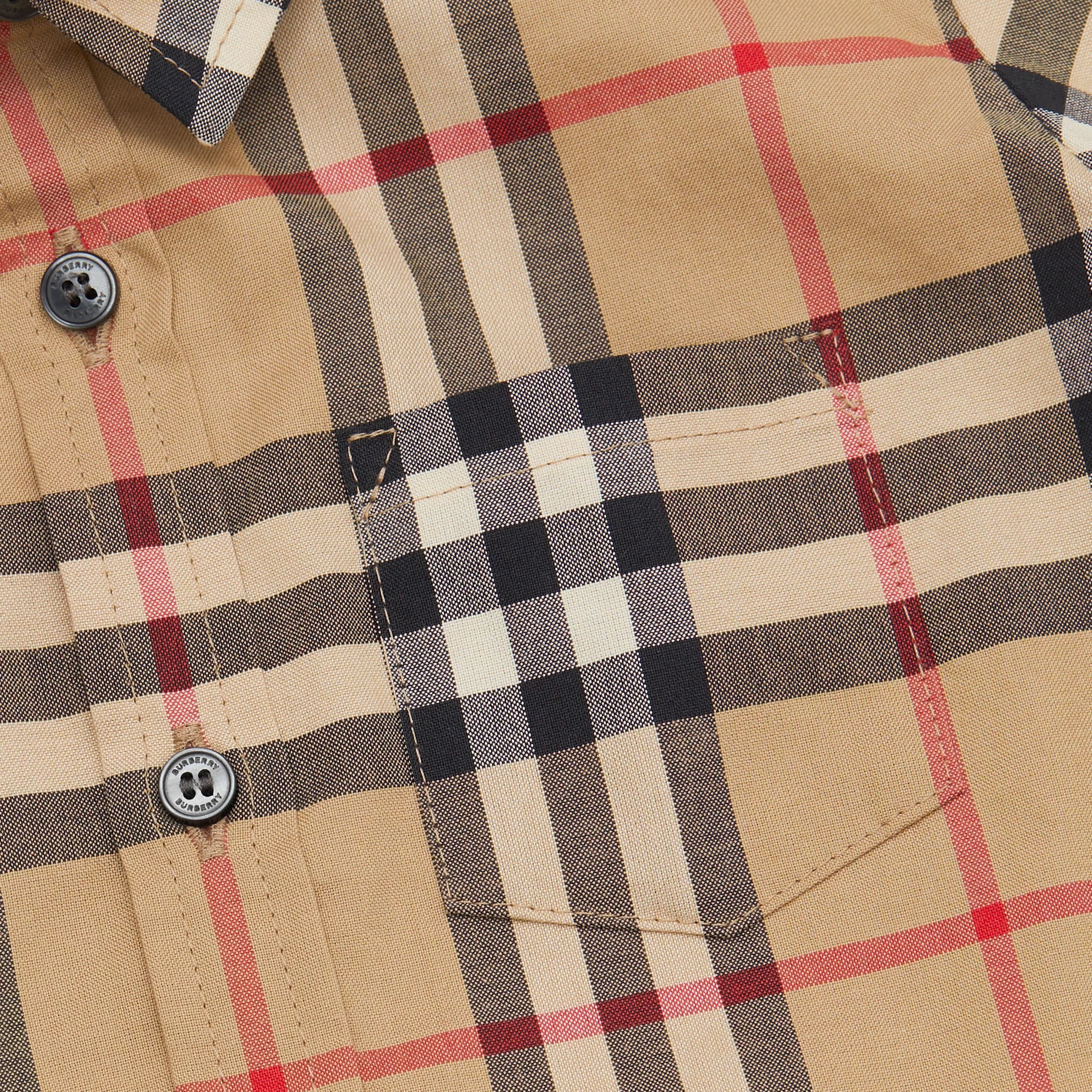 Baby Boys Beige Check Cotton Shirt