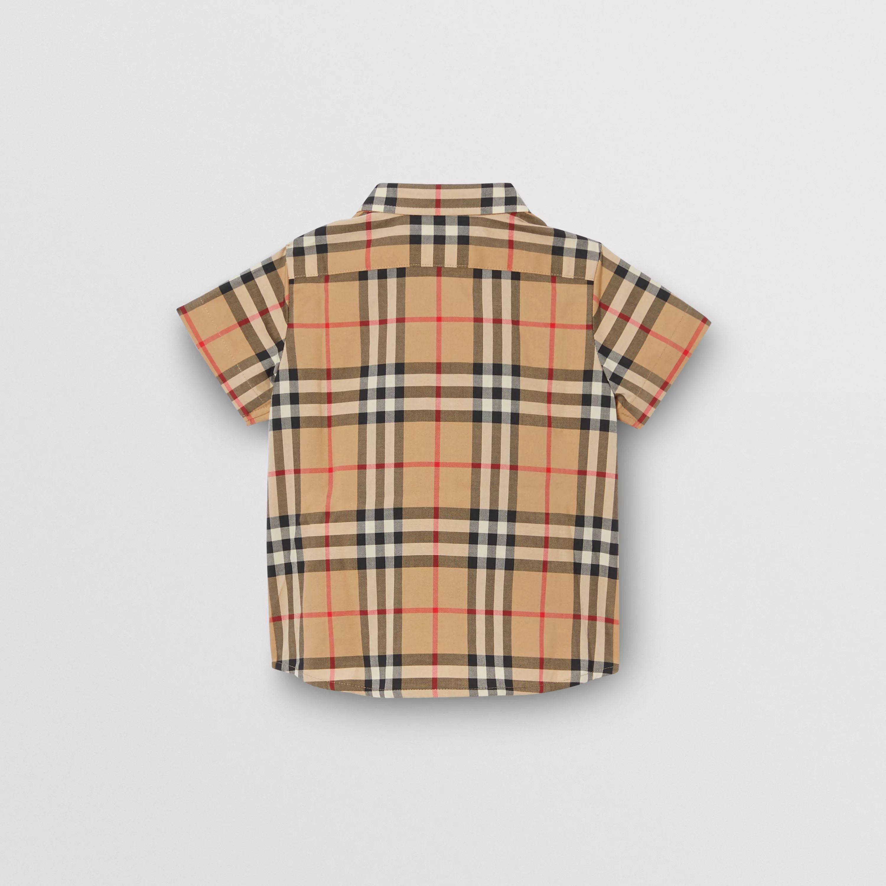 Baby Boys Beige Check Cotton Shirt