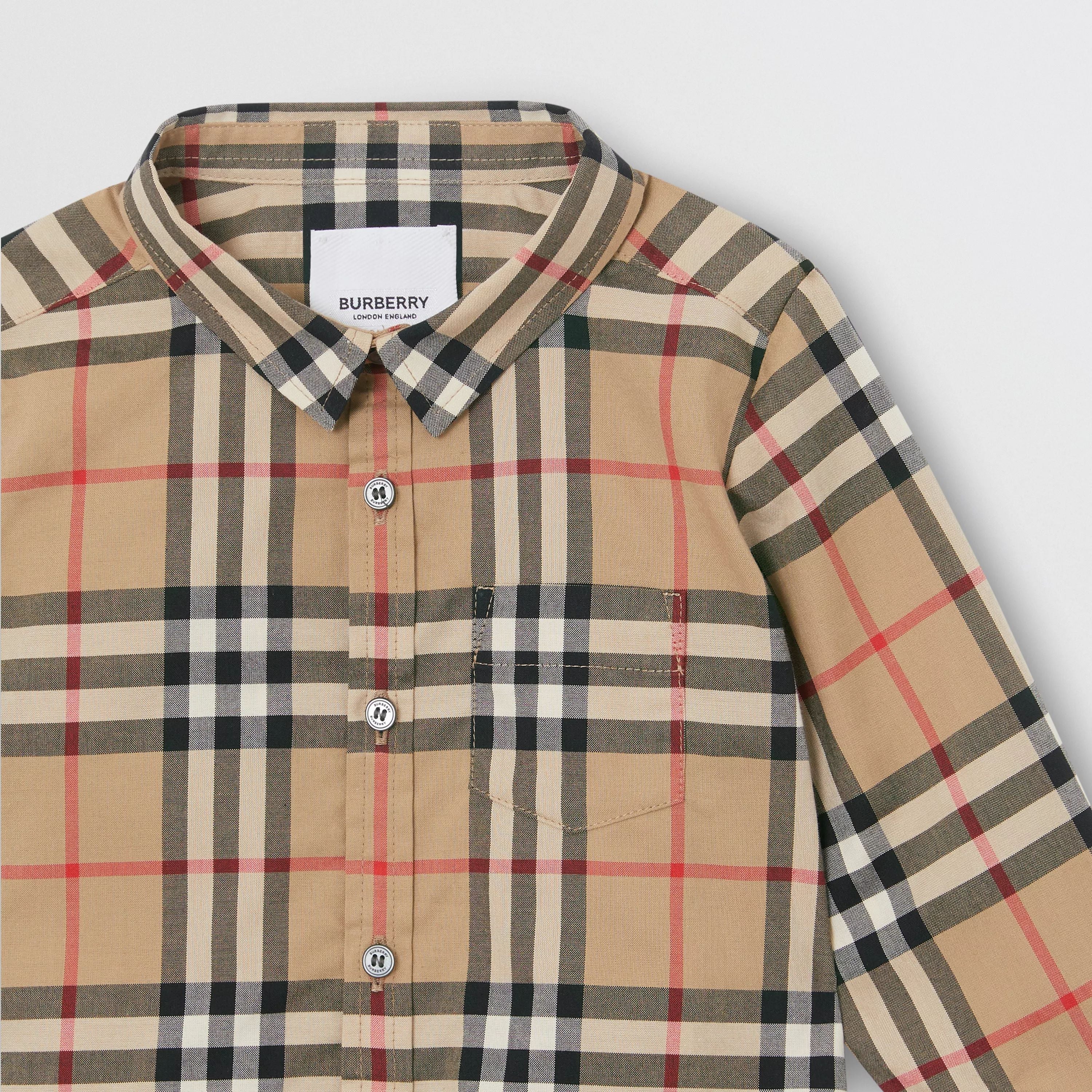 Baby Boys Beige Check Shirt