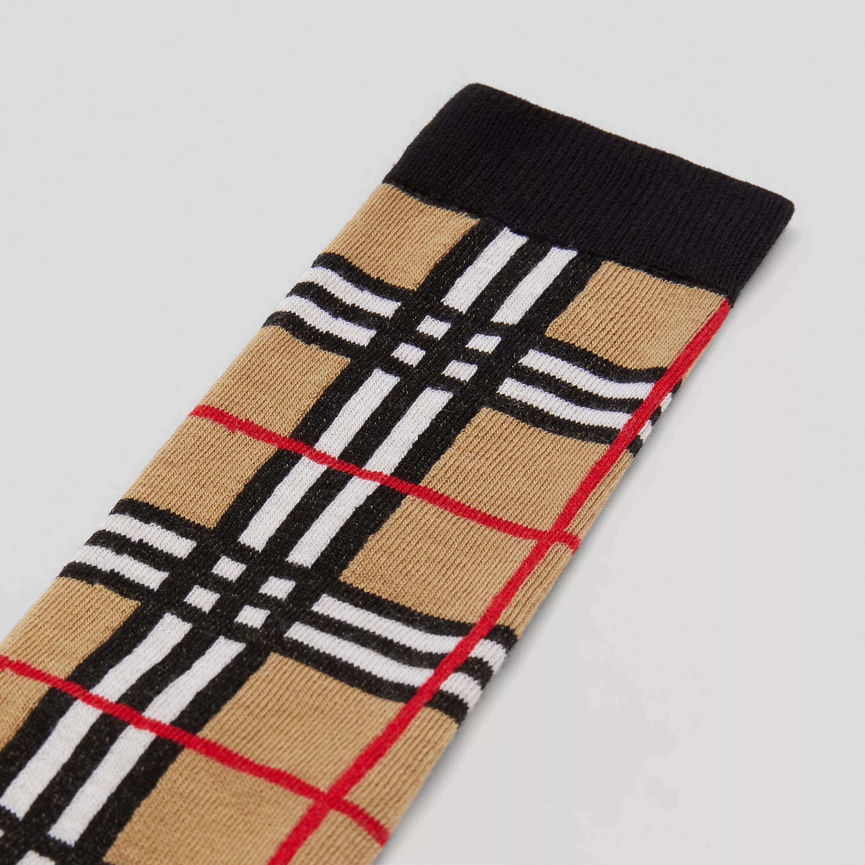 Boys & Girls Beige Check Socks