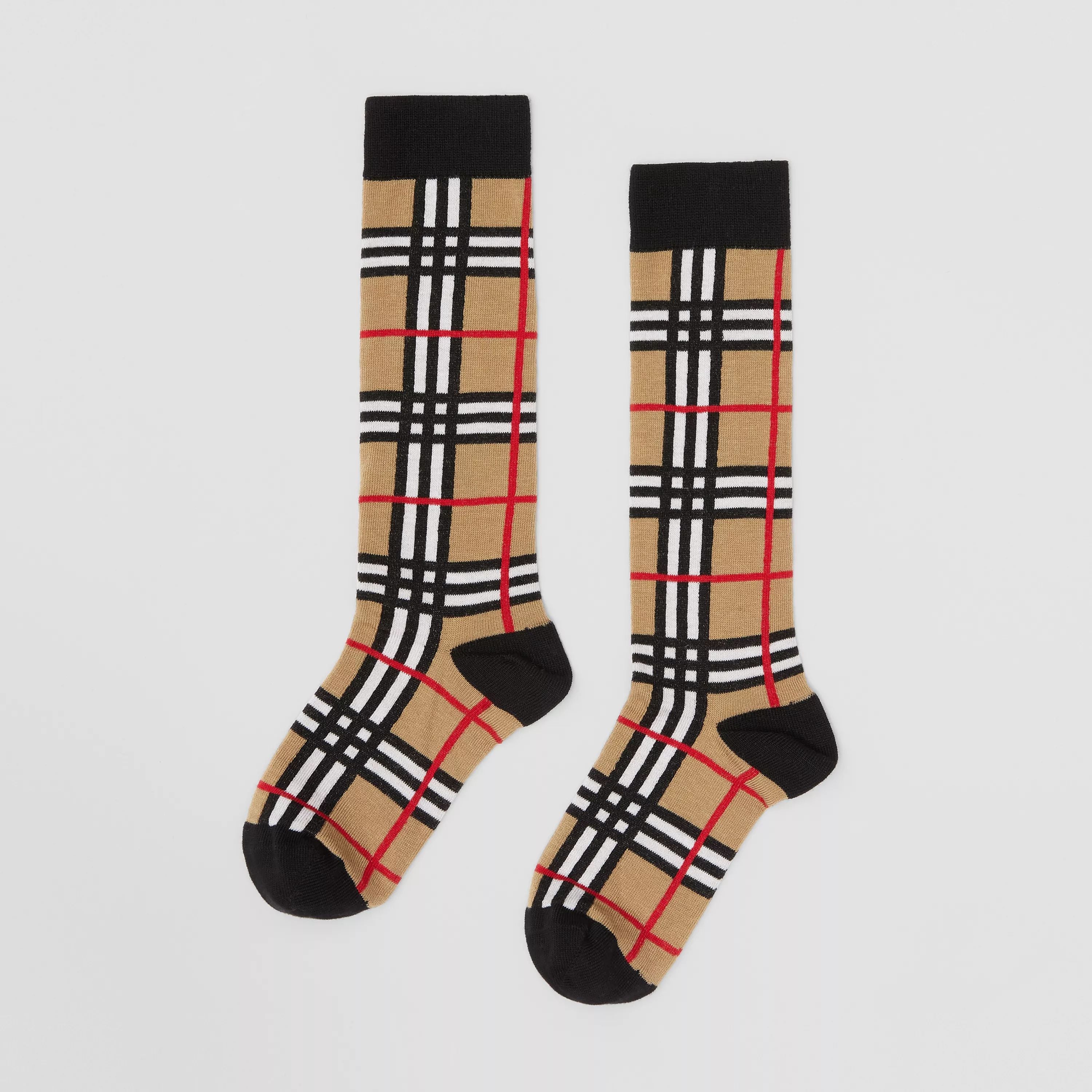 Boys & Girls Beige Check Socks