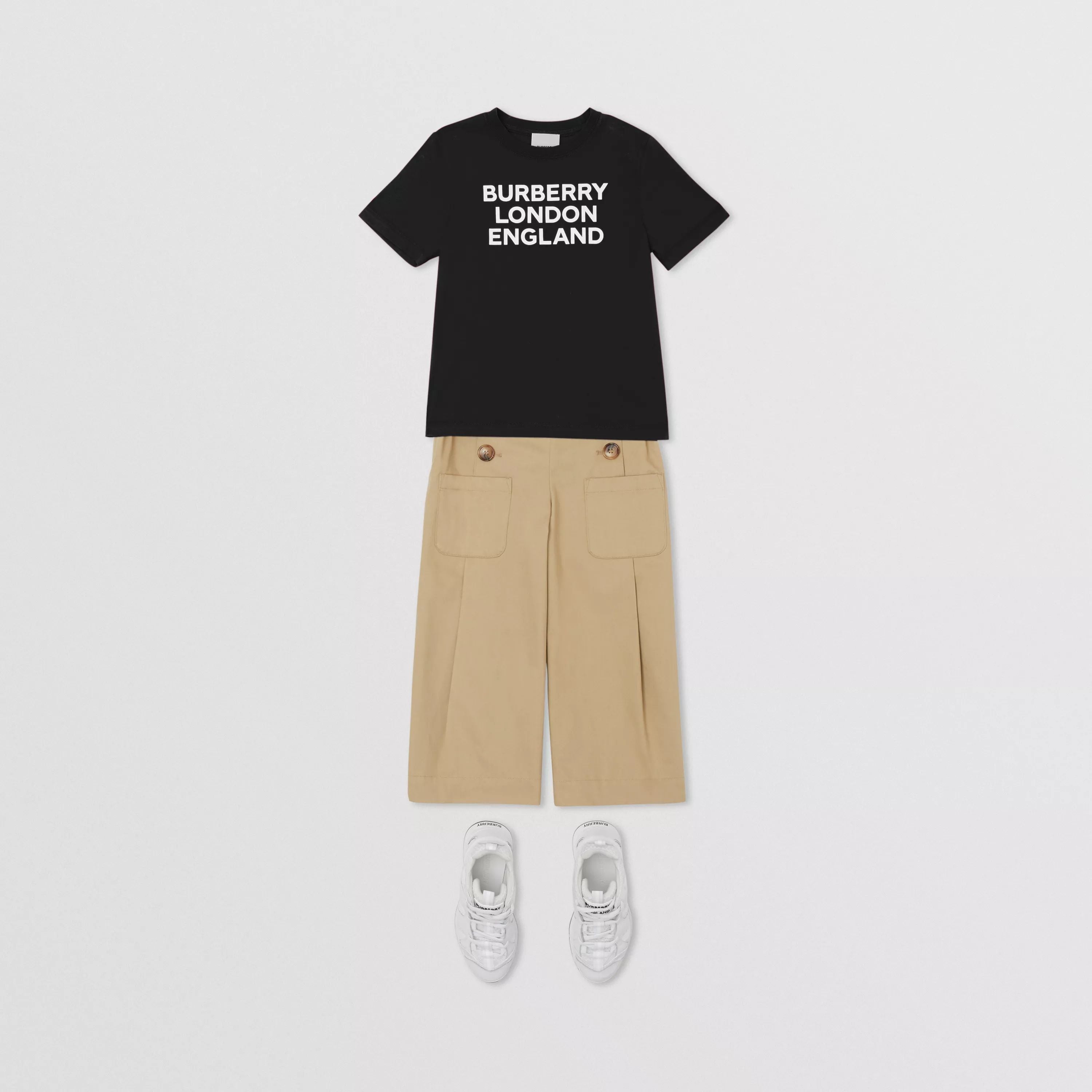 Boys & Girls Black Logo Cotton T-Shirt