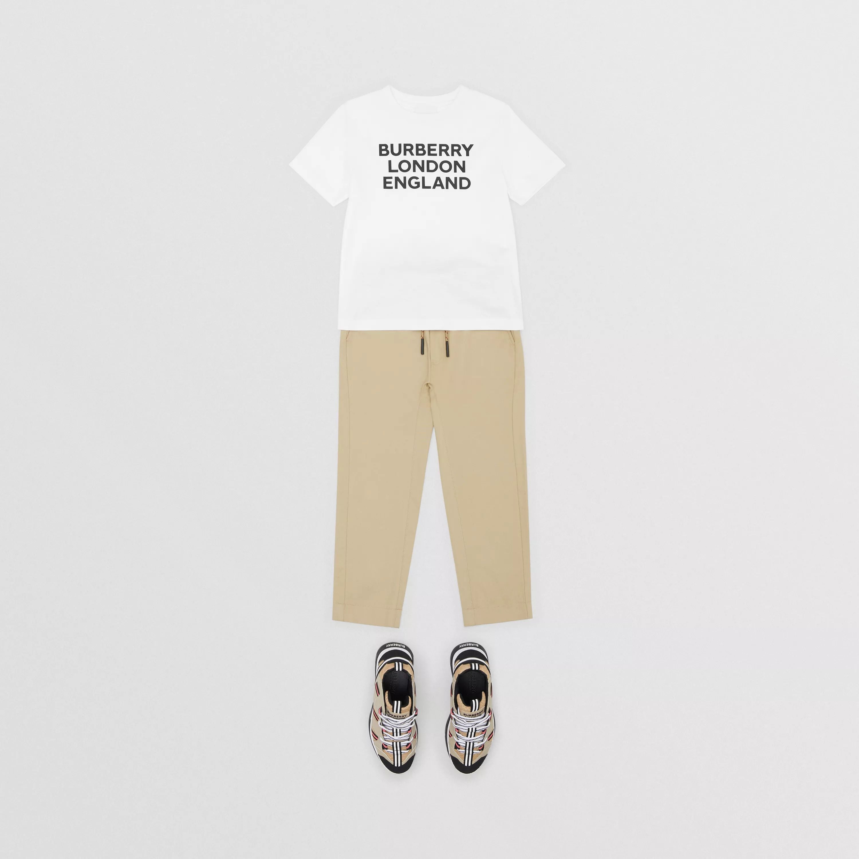 Boys & Girls White Logo Cotton T-Shirt