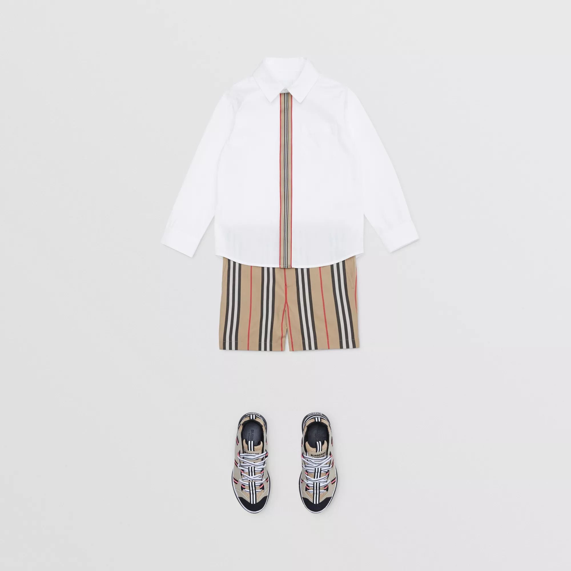 Boys & Girls White Stripe Cotton Shirt