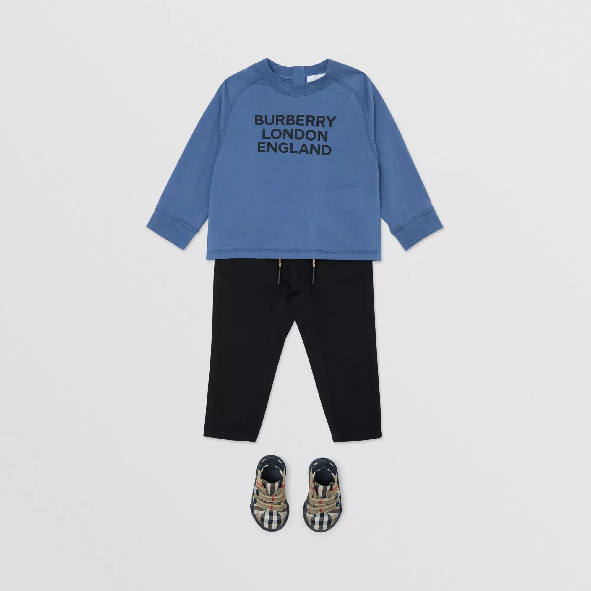 Baby Boys Black Cotton Trousers