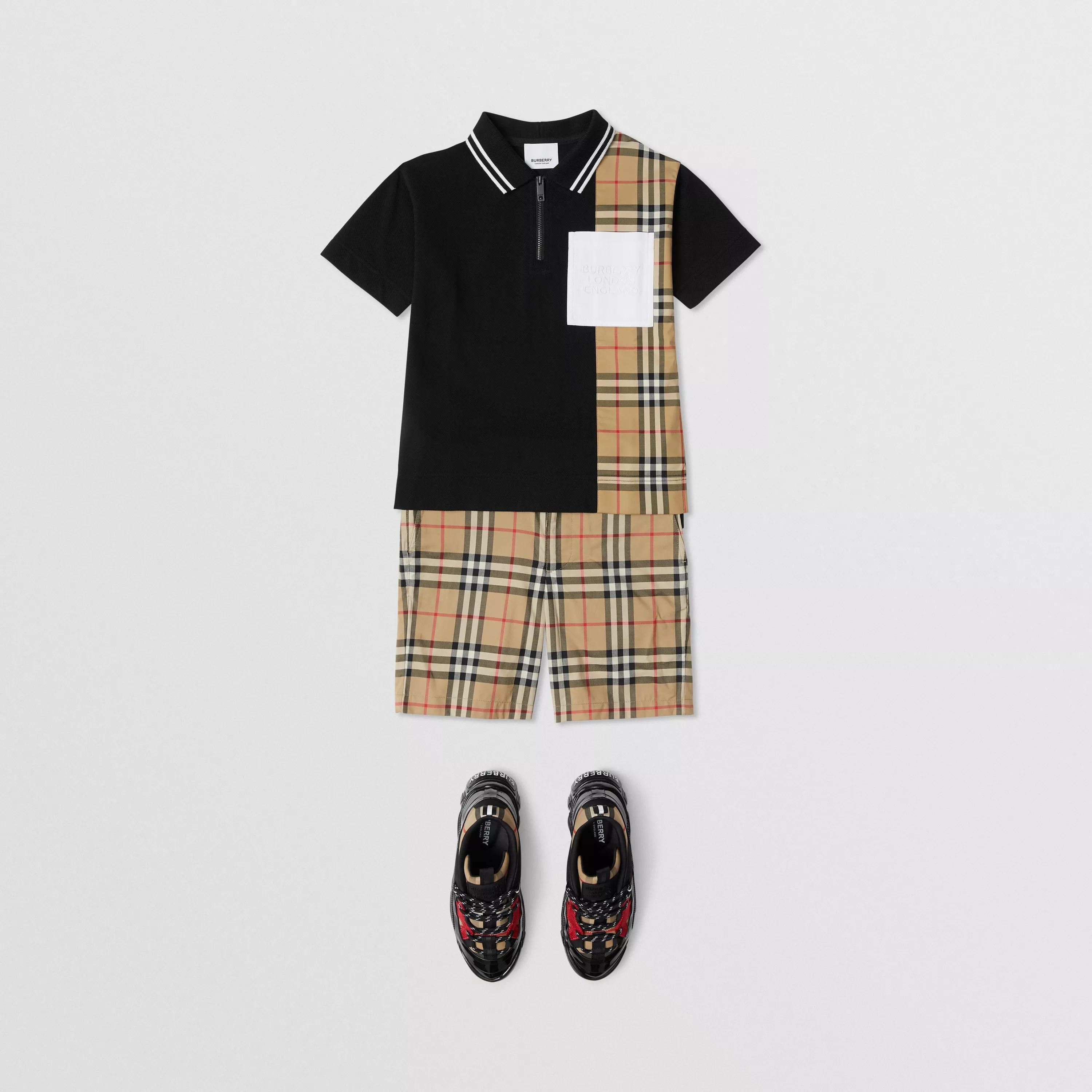 Boys Black Cotton Polo Shirt