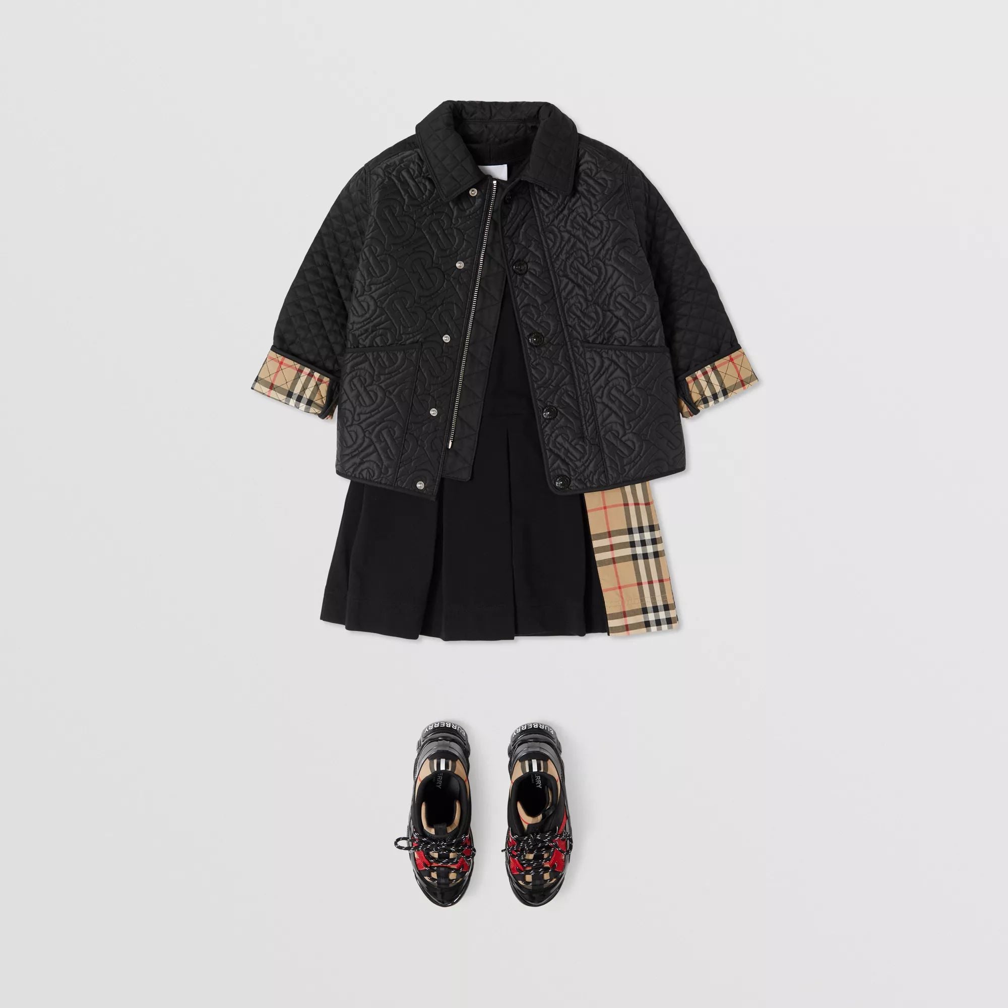 Boys & Girls Black Logo Coat