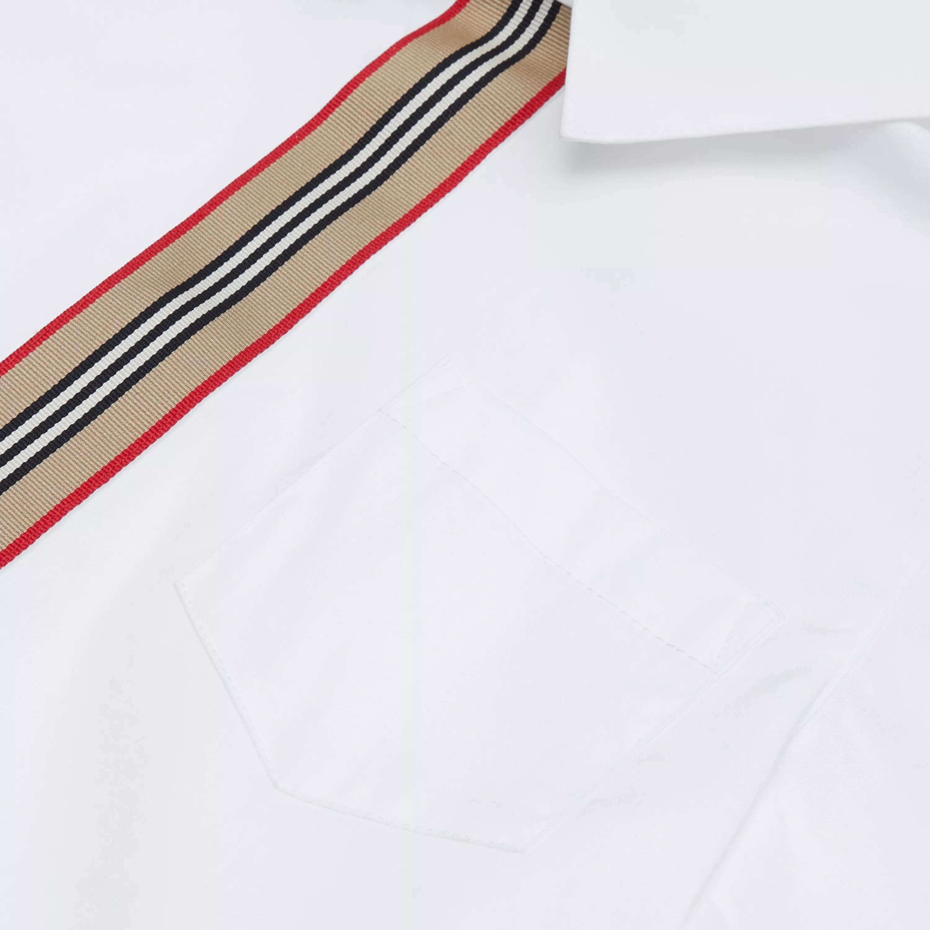 Boys White Stripe Cotton Shirt