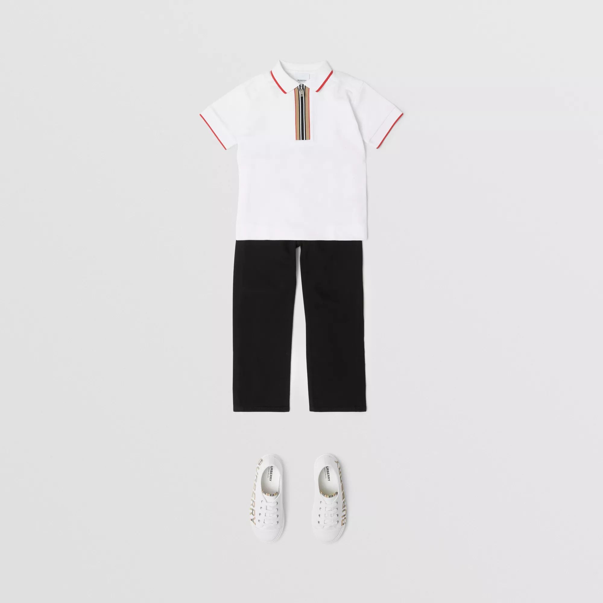 Boys White Cotton Polo Shirt