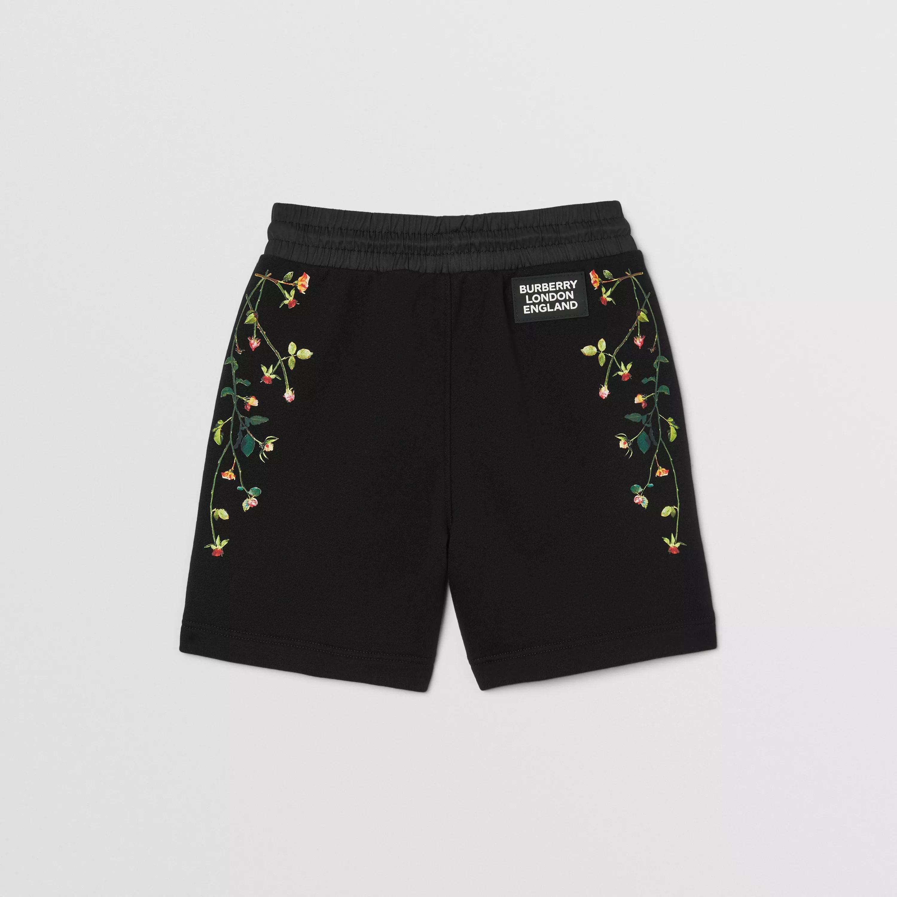 Boys Black Printing Cotton Shorts