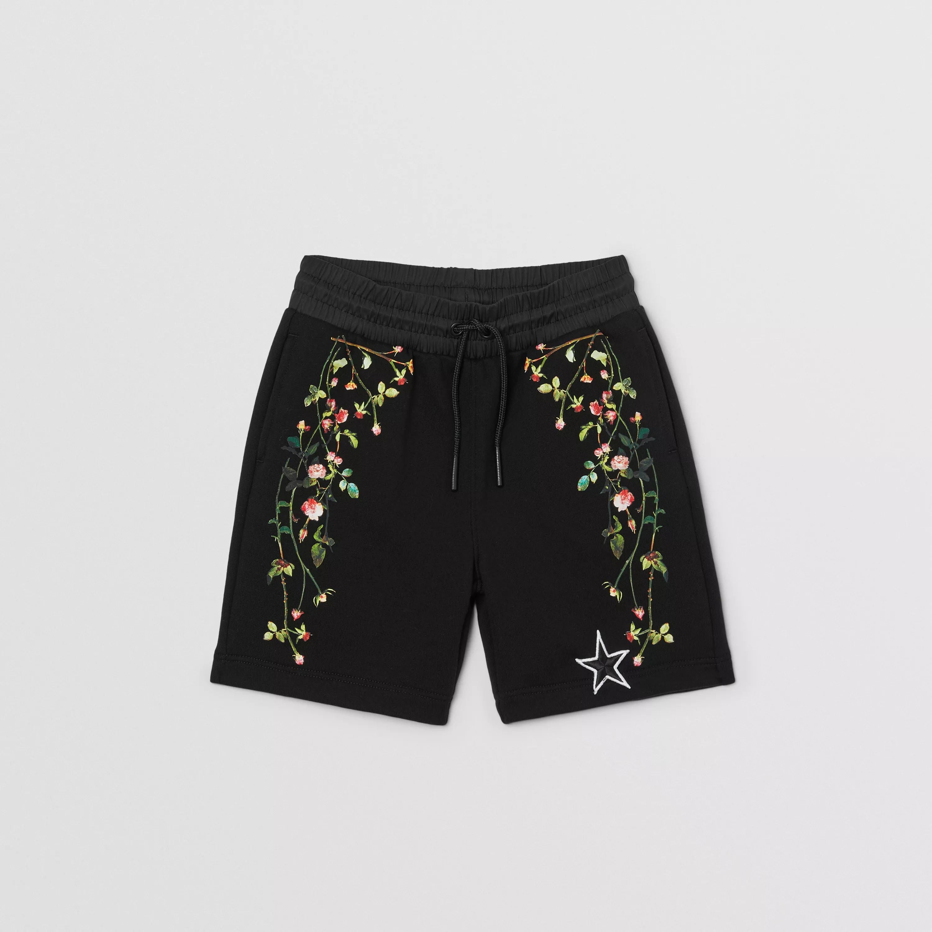 Boys Black Printing Cotton Shorts