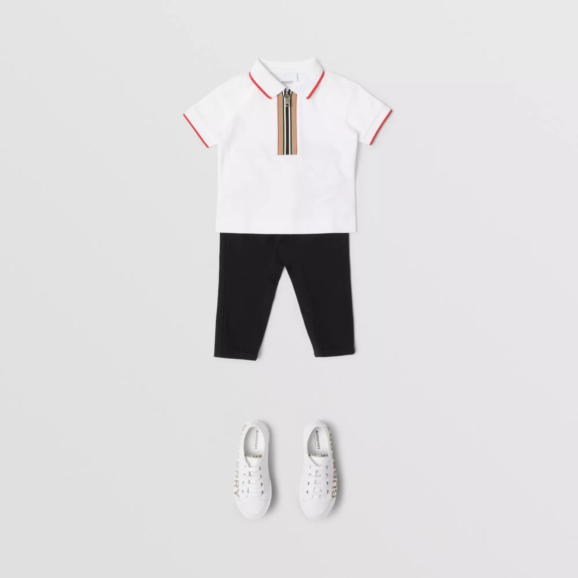 Baby Boys White Cotton Polo Shirt