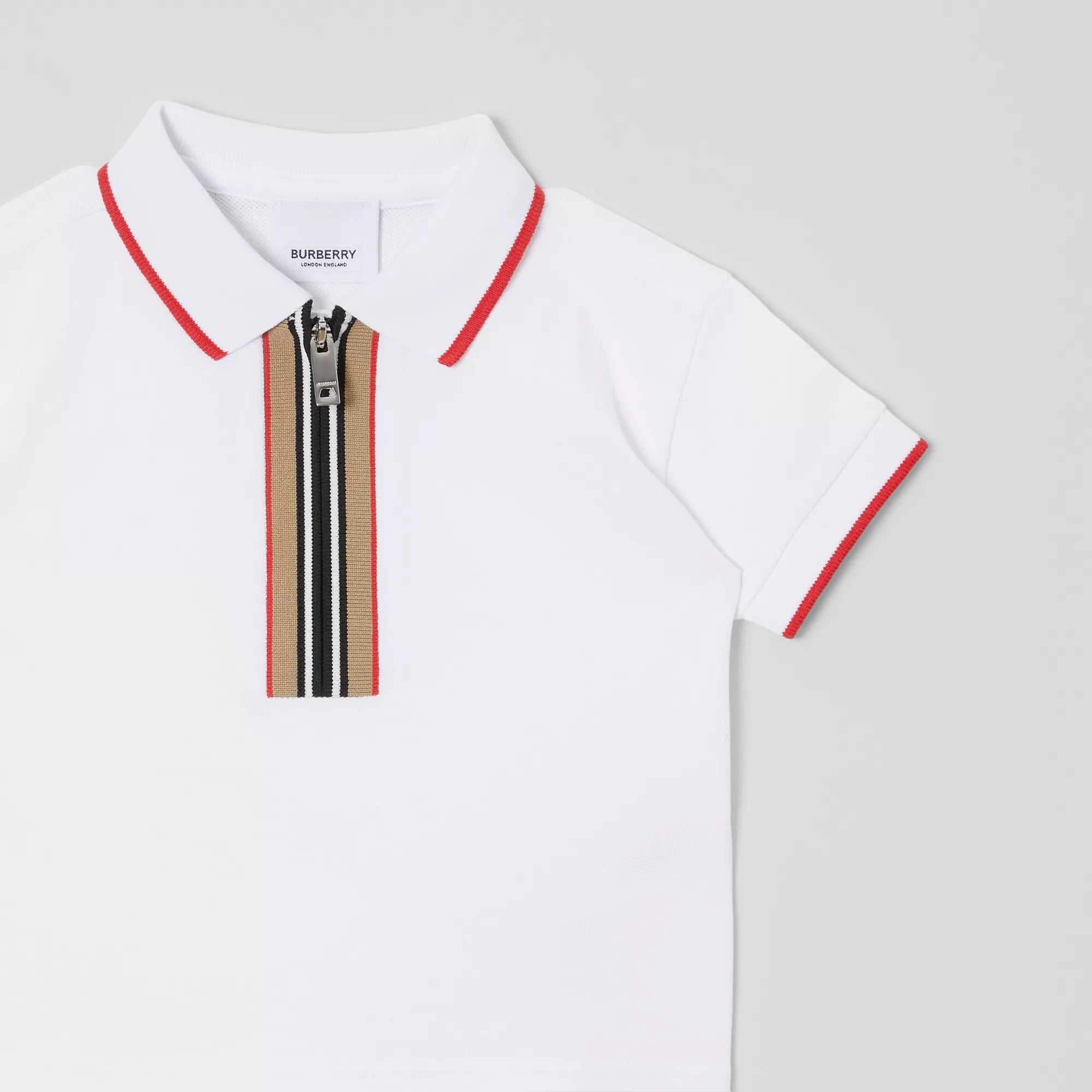 Baby Boys White Cotton Polo Shirt