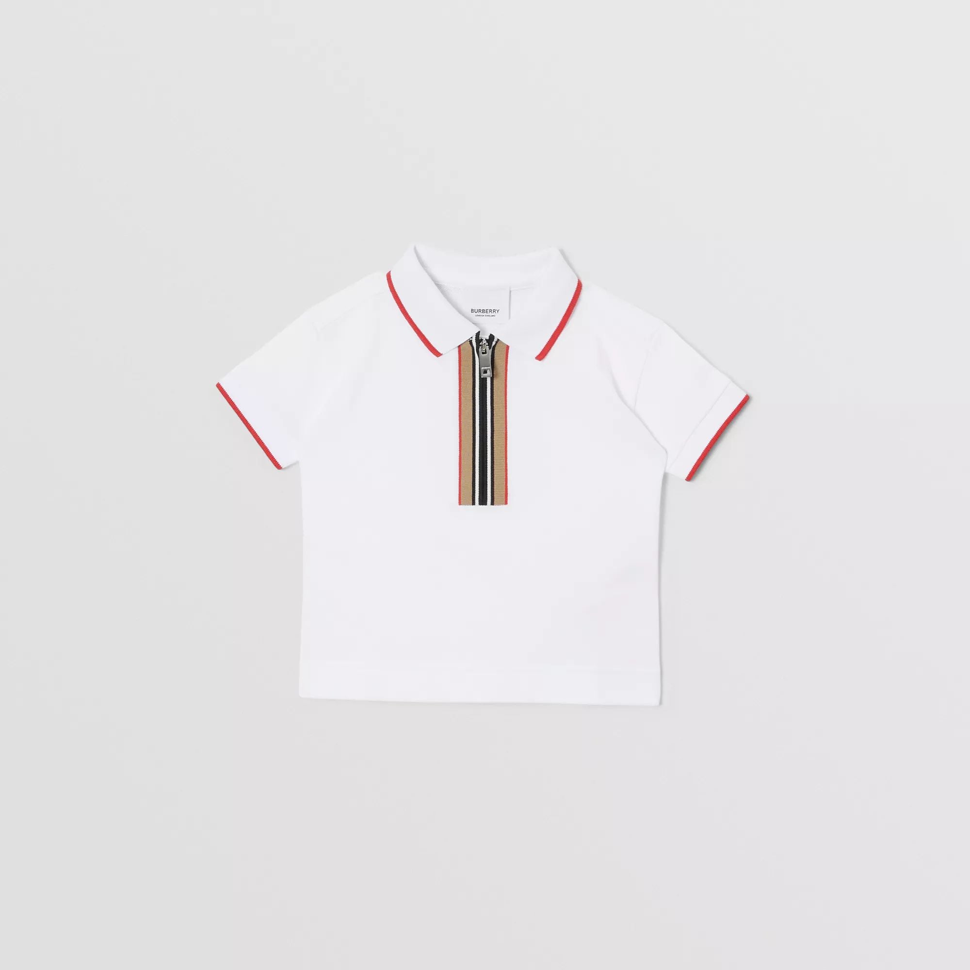 Baby Boys White Cotton Polo Shirt