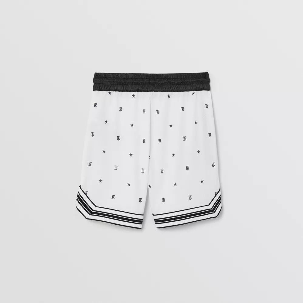 Boys White & Black Logo Shorts