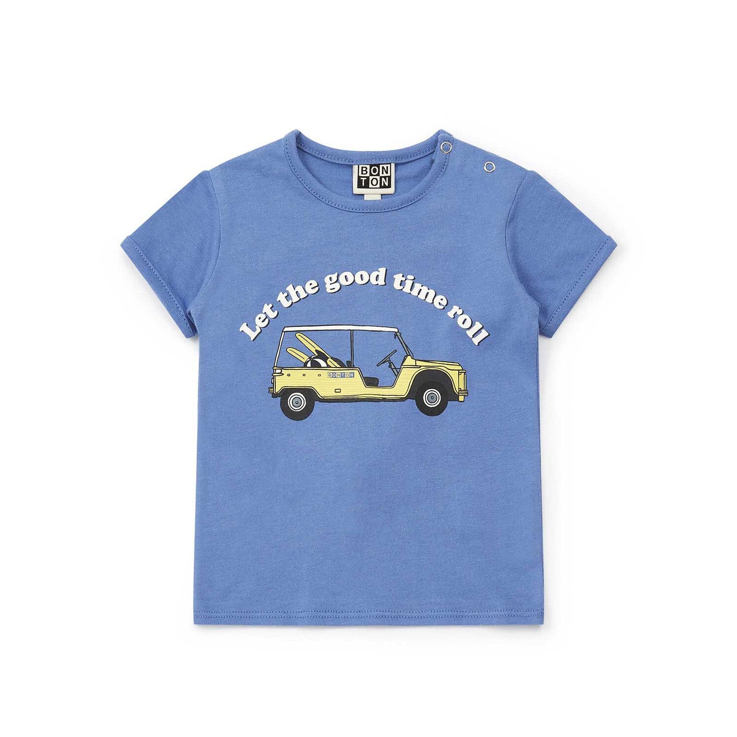 Baby Boys Blue Car Printing Cotton T-Shirt