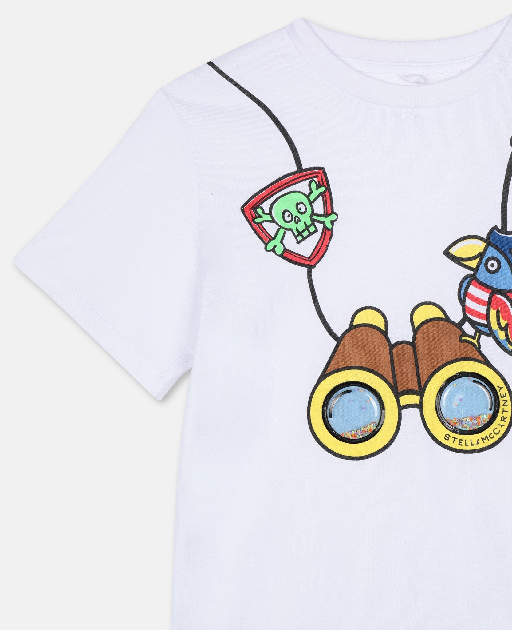 Boys White Telescope Cotton T-Shirt