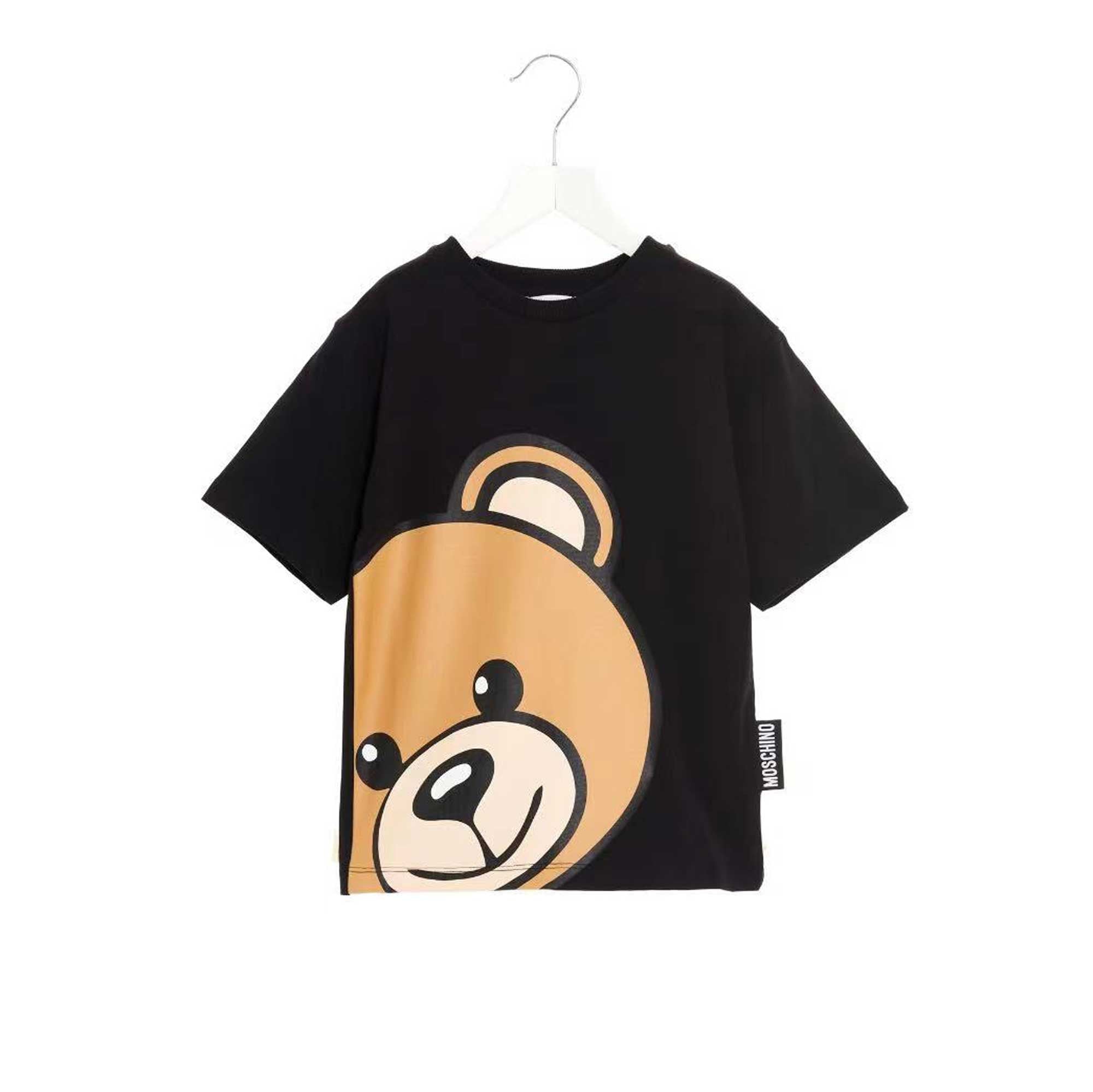 Boys & Girls Black Bear Cotton T-Shirt