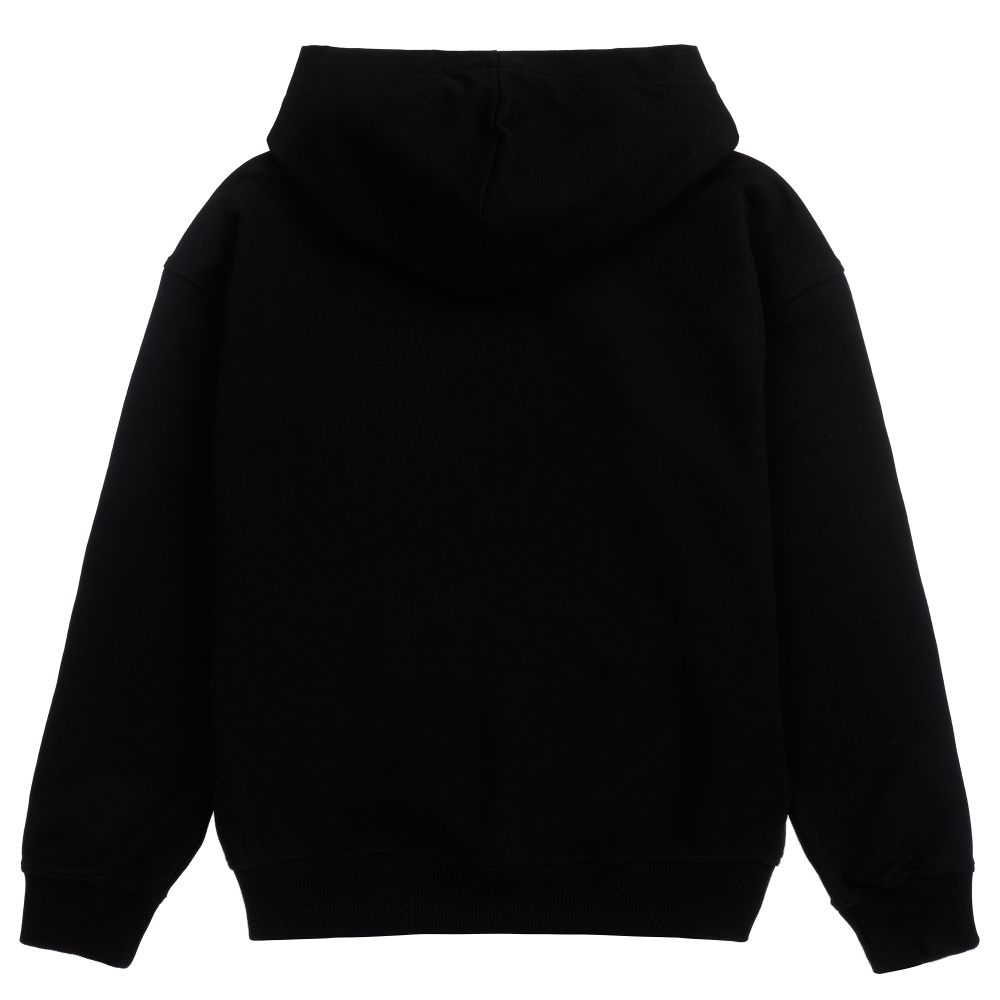 Boys & Girls Black Cotton Hoodie