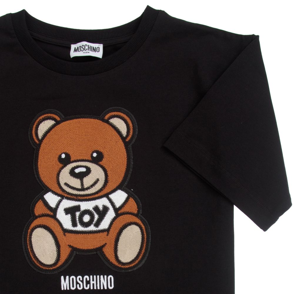 Boys & Girls Black Cotton T-Shirt