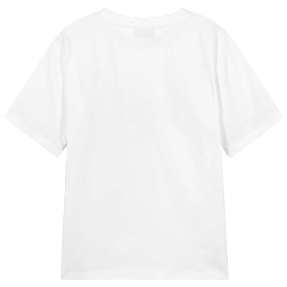 Boys & Girls White Cotton T-Shirt