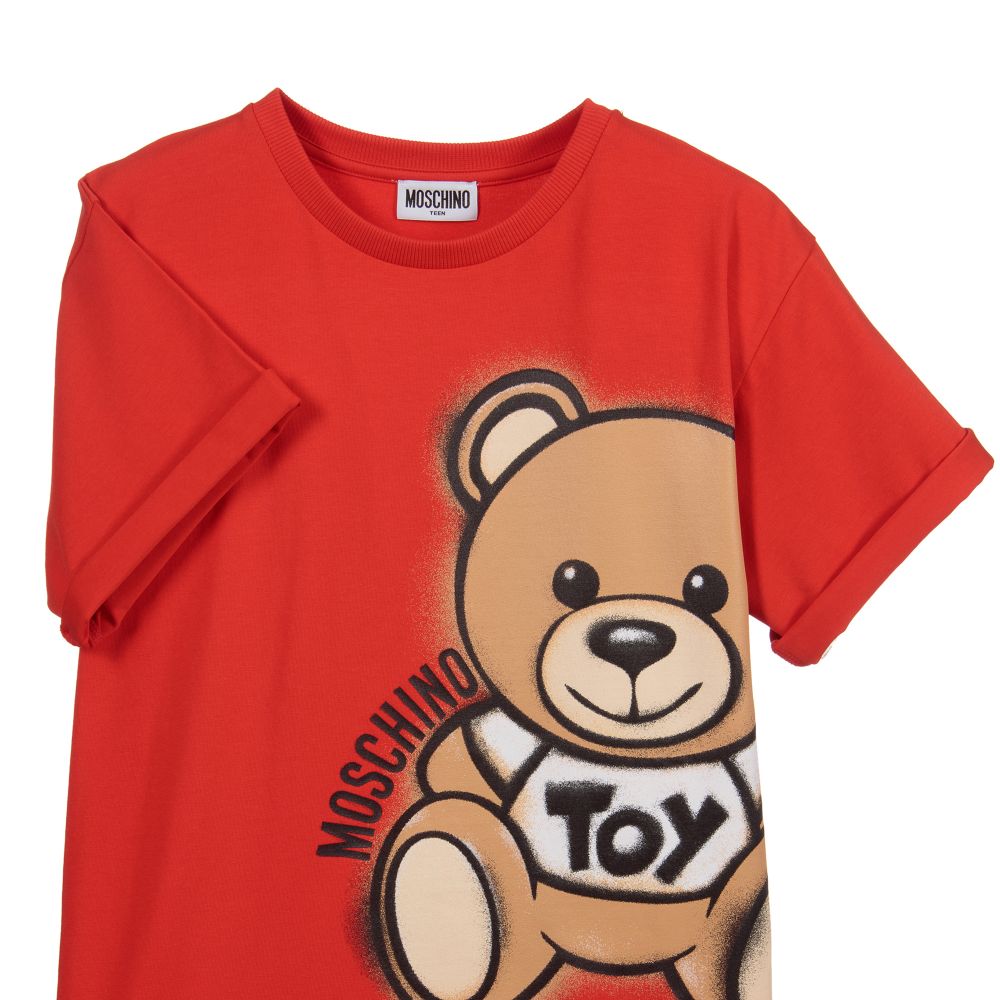 Boys & Girls Poppy Red Cotton T-Shirt