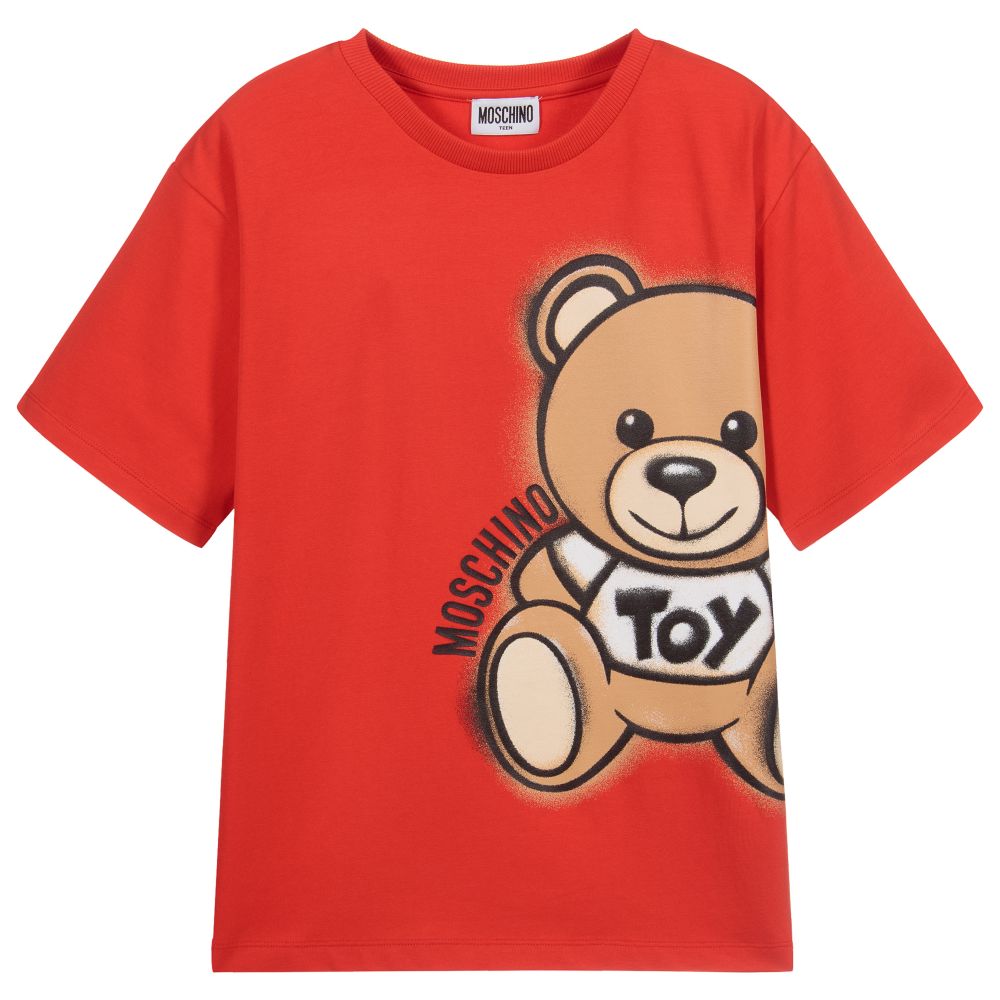 Boys & Girls Poppy Red Cotton T-Shirt