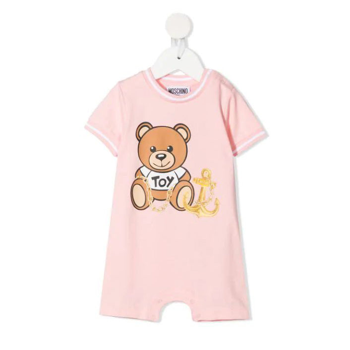 Baby Boys & Girls Pink Logo Romper