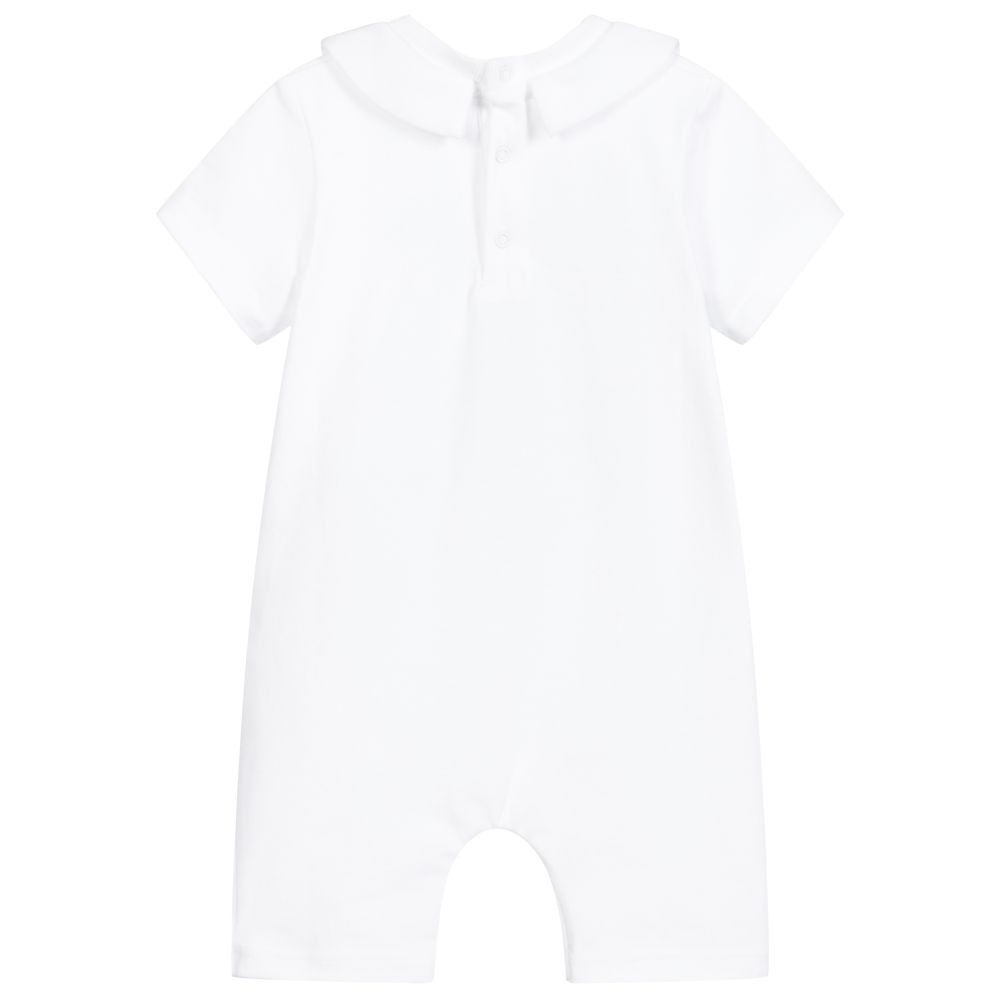 Baby Boys & Girls White Toy Cotton Babysuit